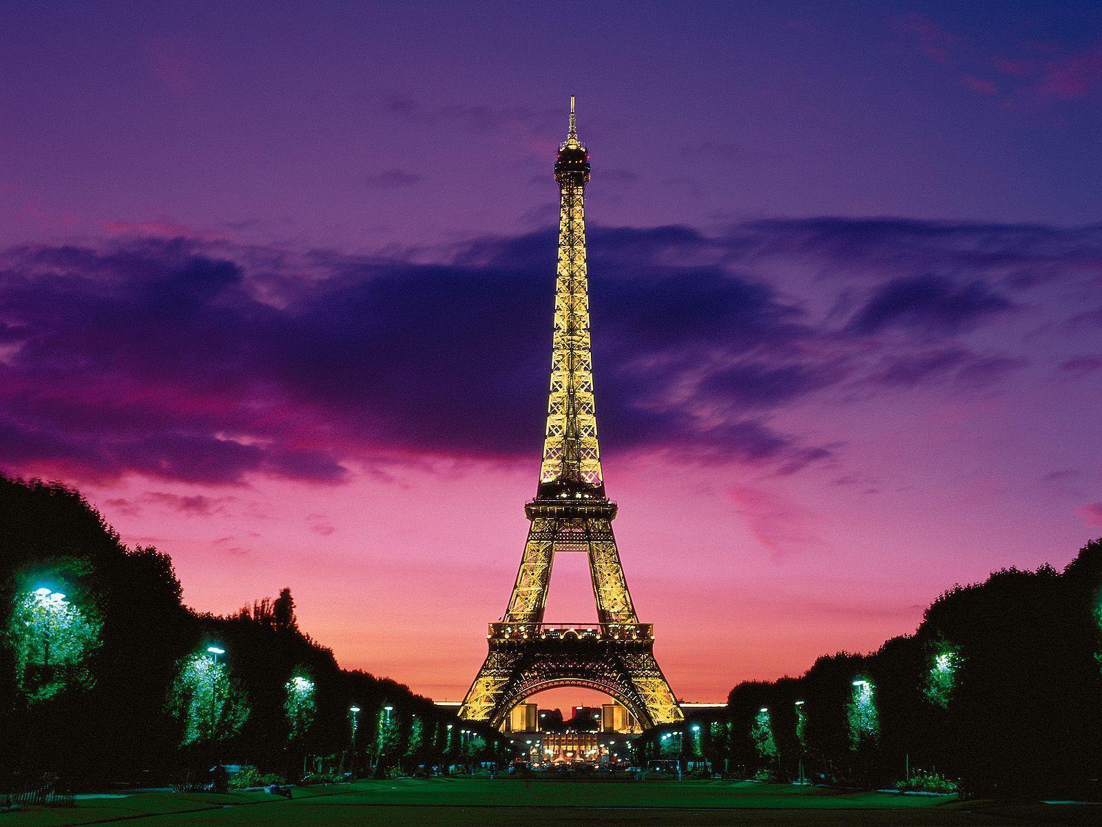Eiffel Tower at Night Paris France Wallpaper