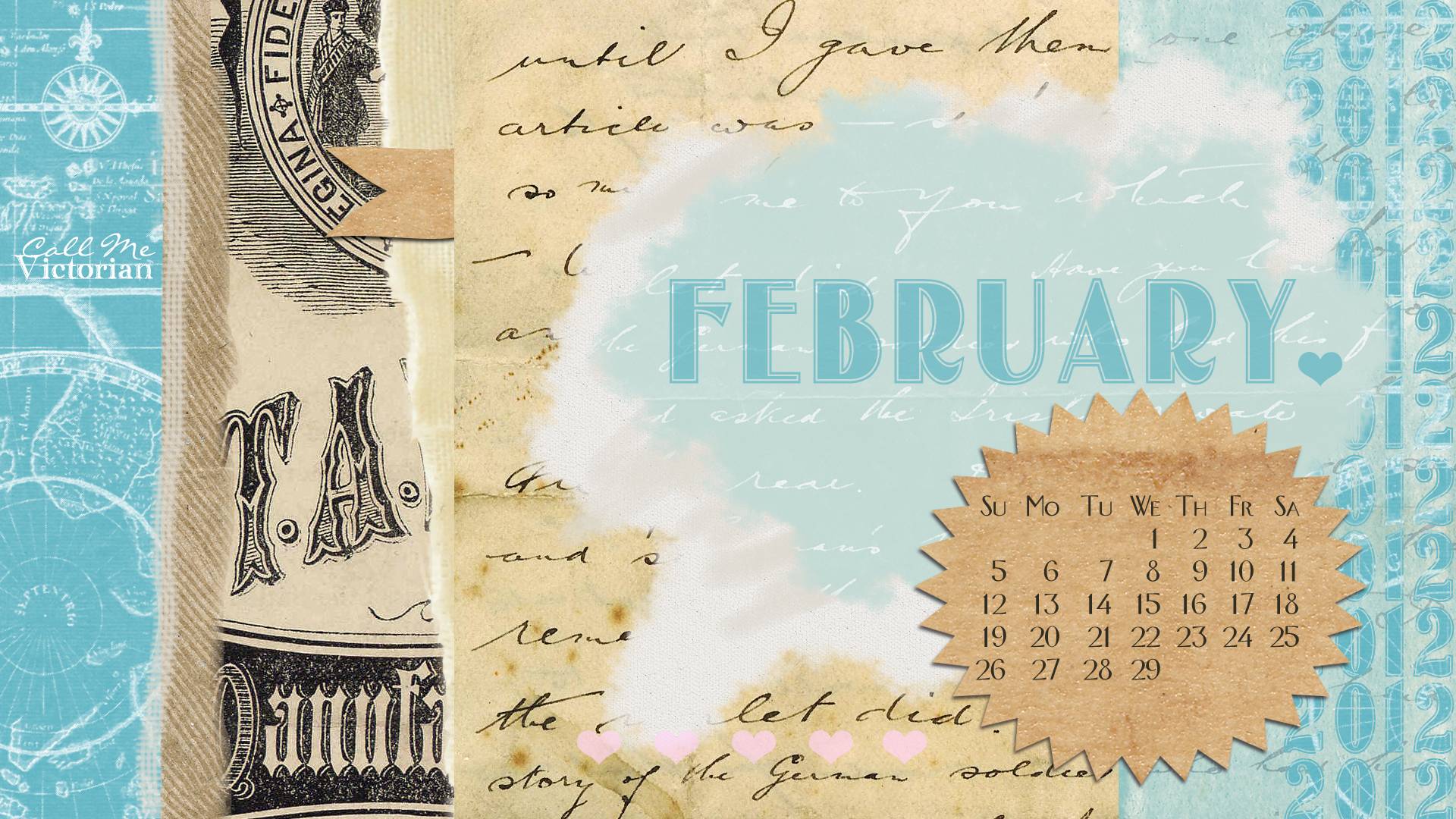 Desktop Wallpaper Calendar: February 2012. Call Me Victorian