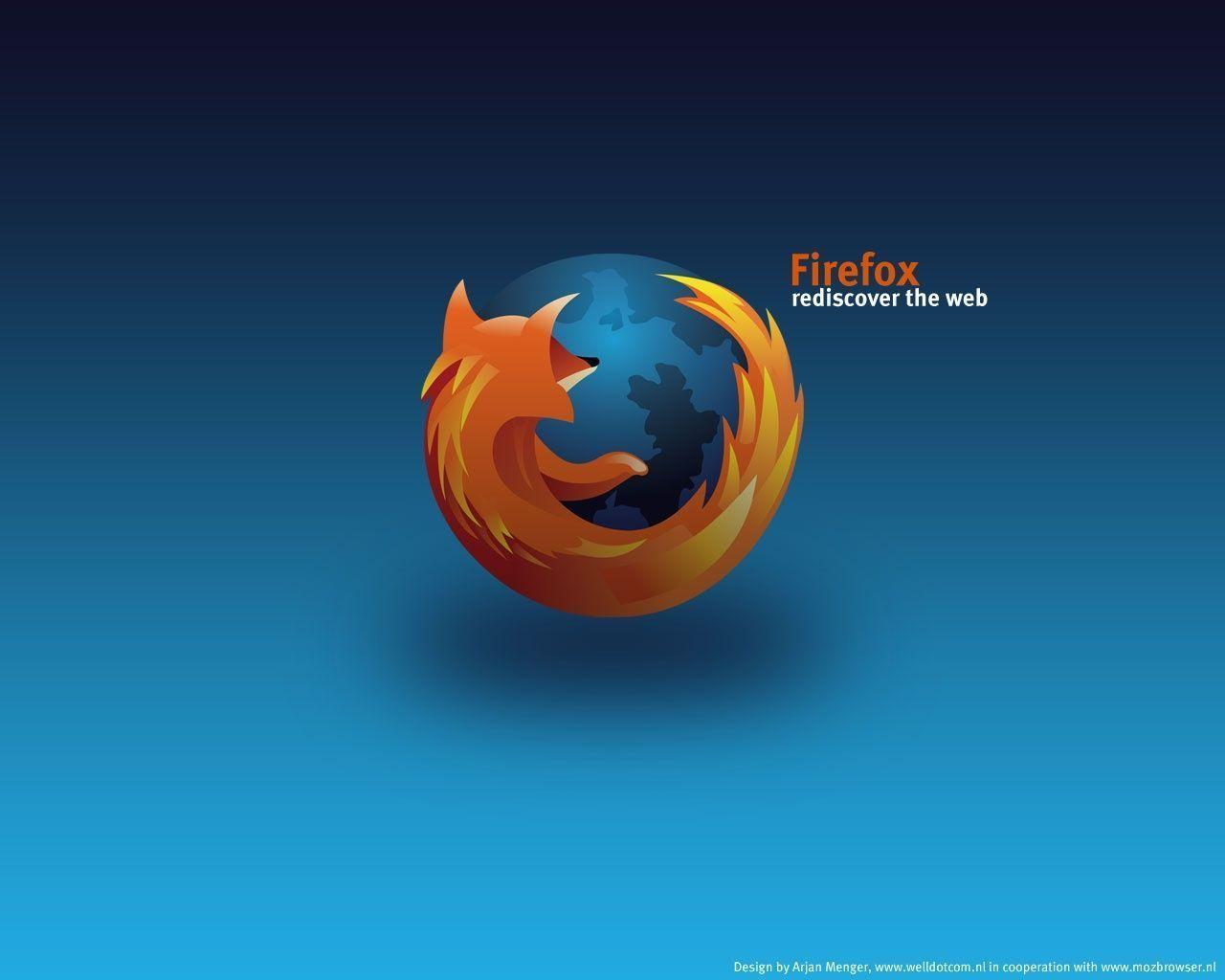 Blue Mozilla Firefox desktop PC and Mac wallpaper