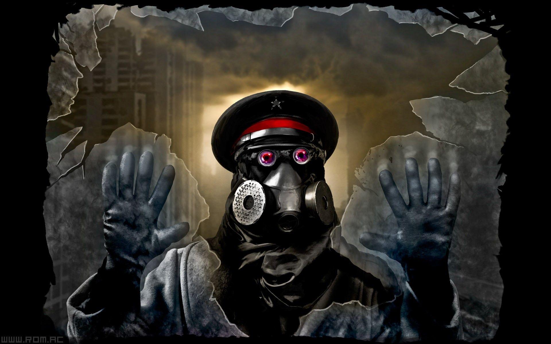 Romantically Apocalyptic, Drawing, Zee Captain, Gas Mask, Glass