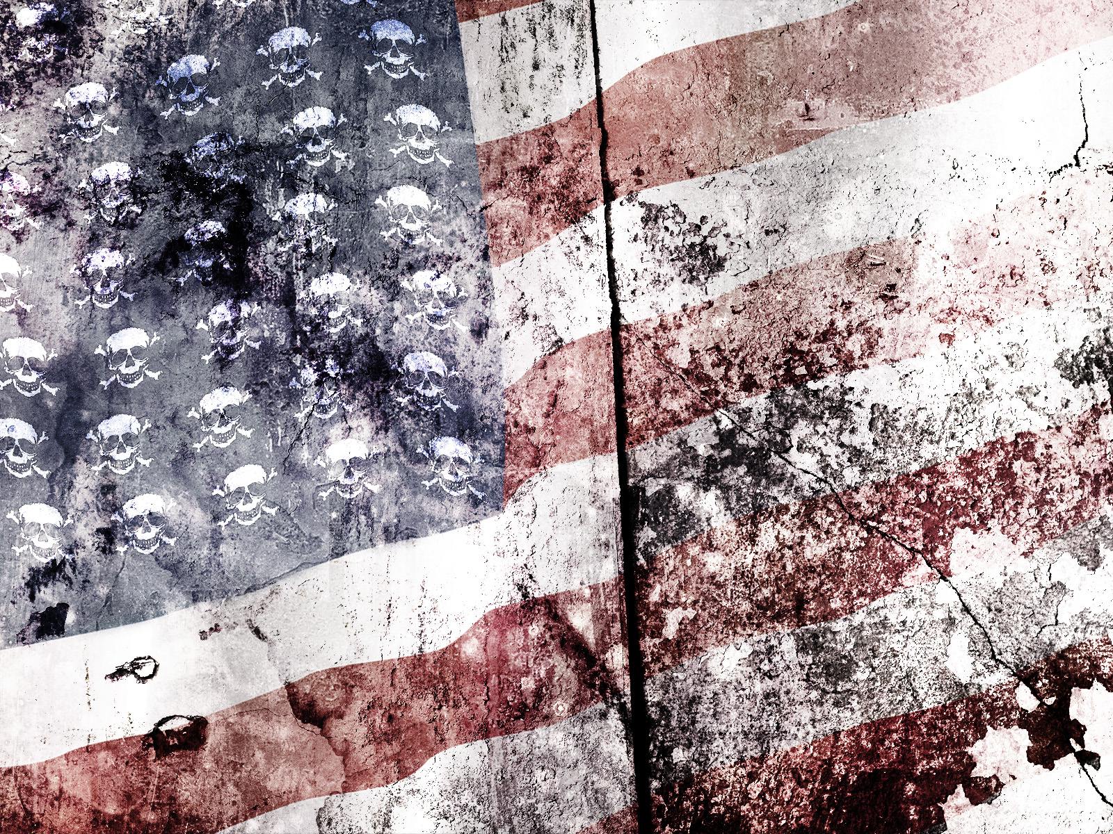 American Skull Flag Desktop Wallpaper Picture Background