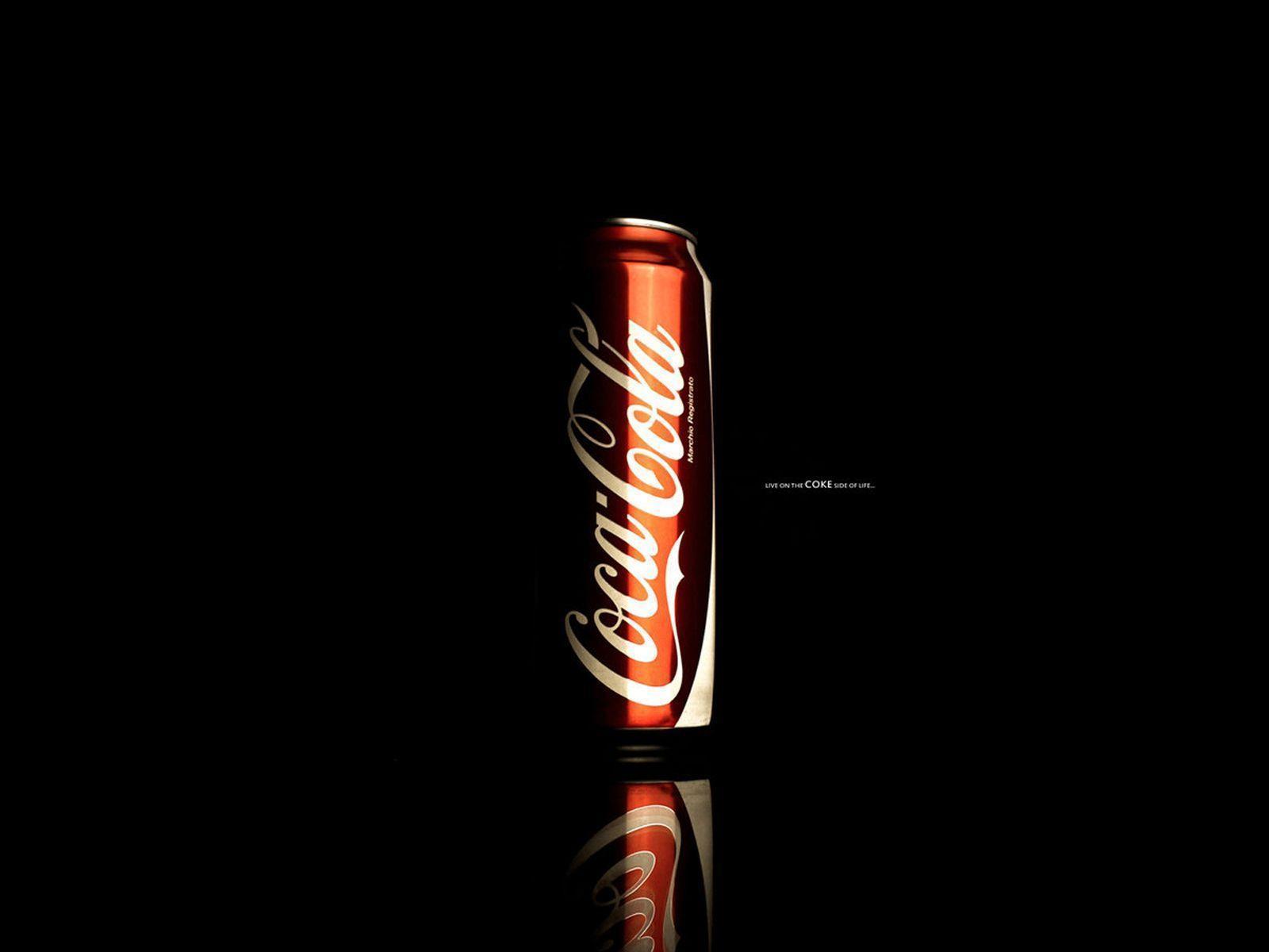 image For > Coca Cola Logo Black Background