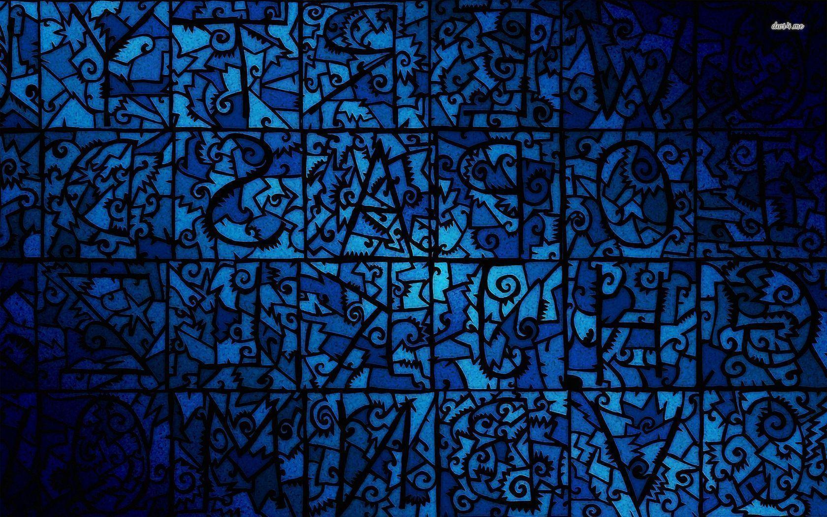 Blue stained glass wallpaper wallpaper - #