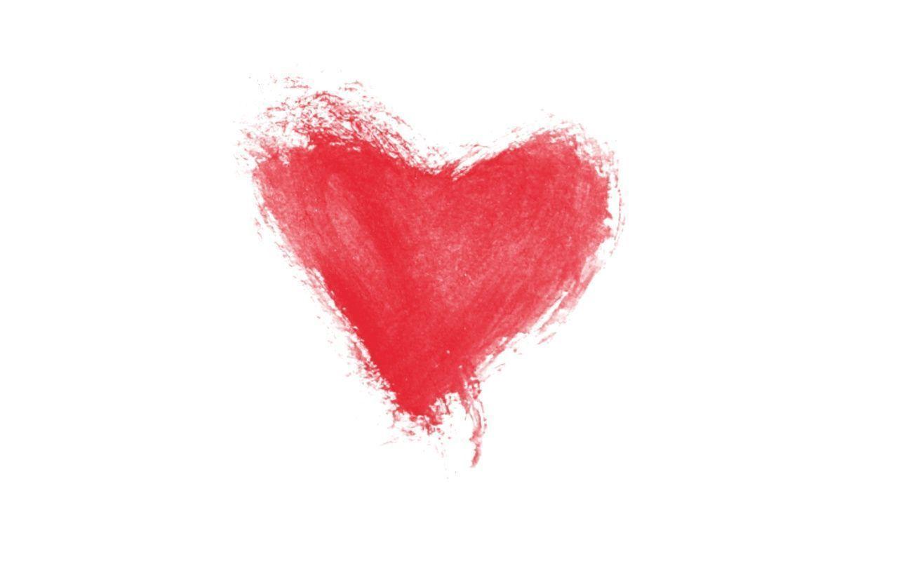 Handmade Red Love Heart on White Background Free