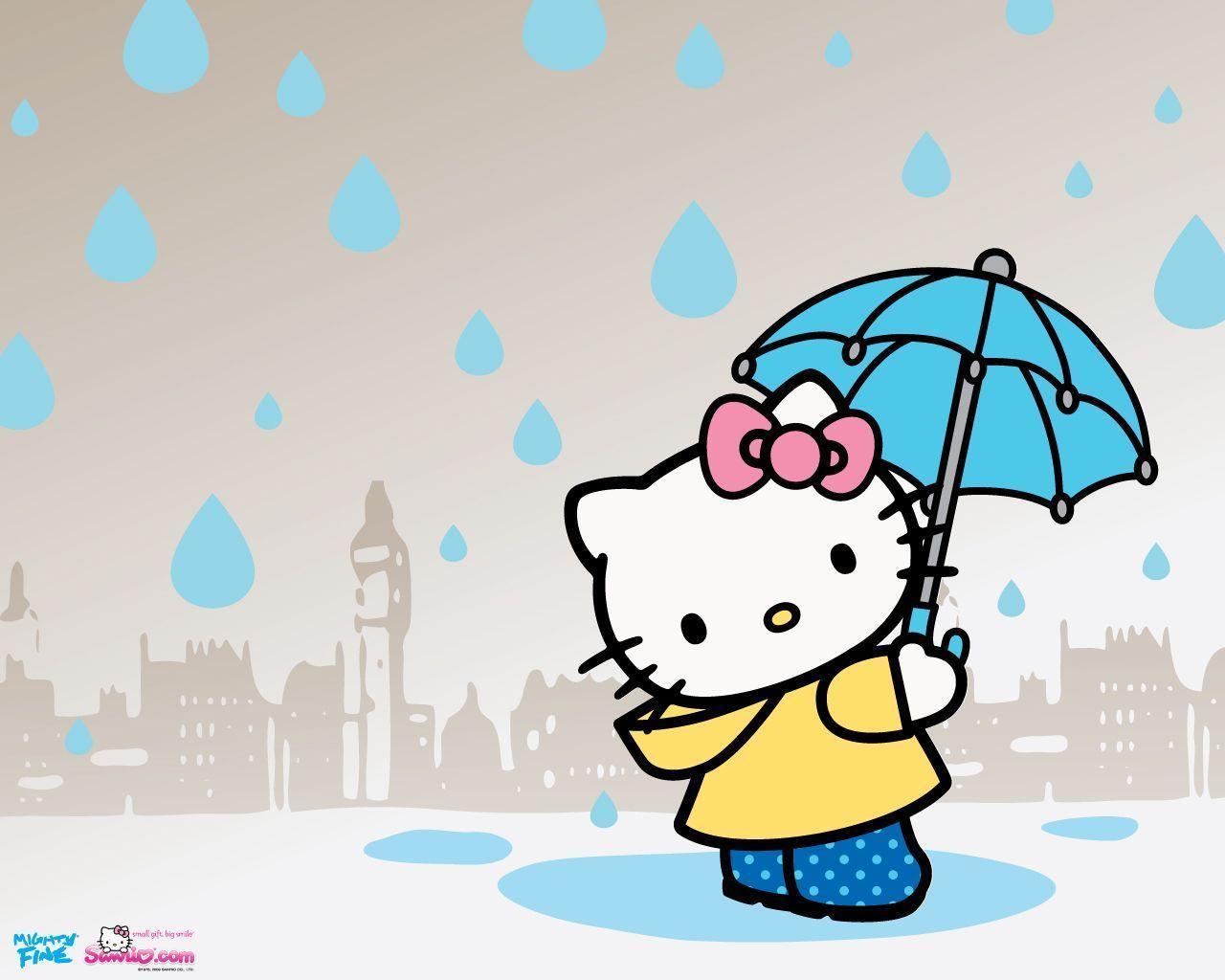 Hello Kitty Raining Cute Desktop Wallpaper Wallpaper. Best