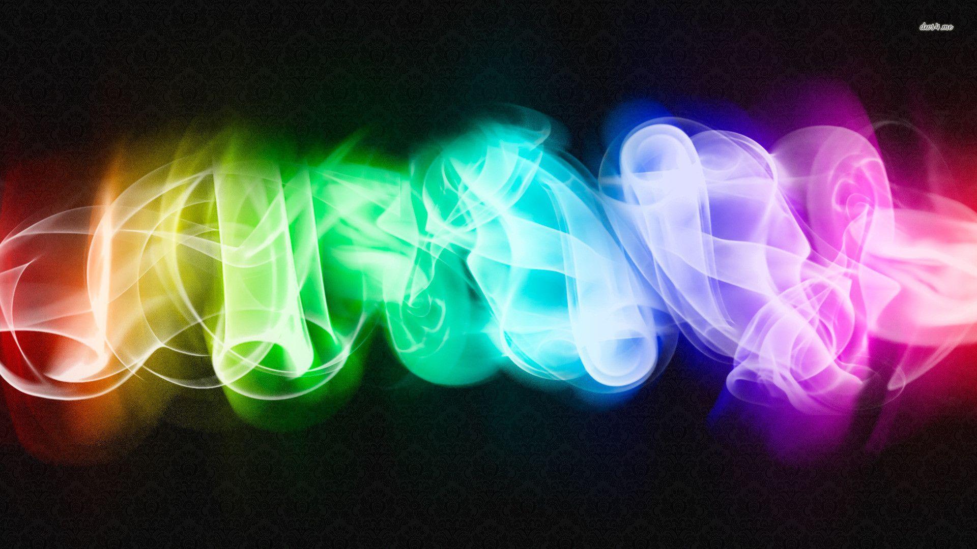 Wallpaper For > Colorful Neon Smoke Background