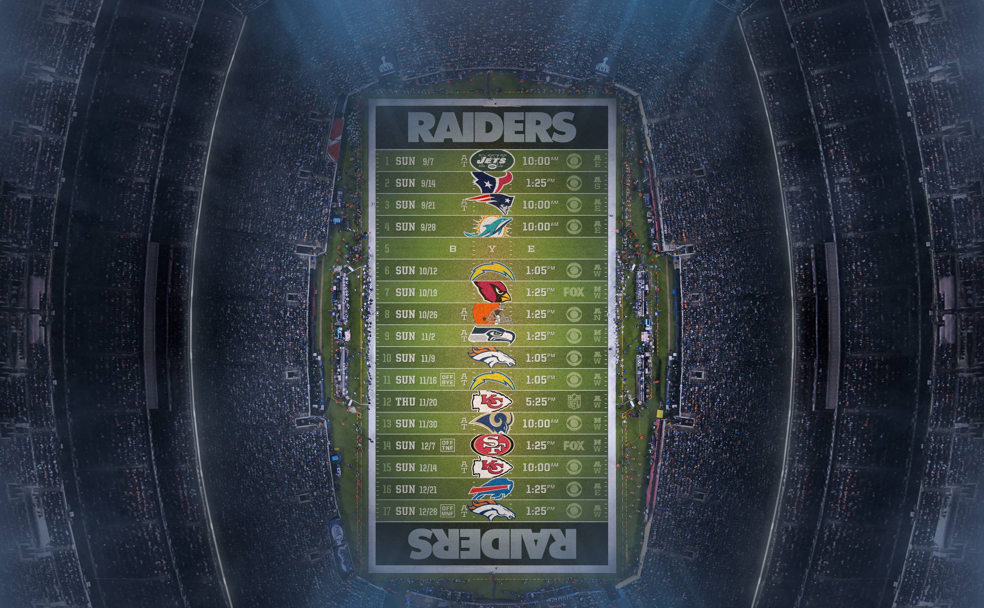 Oakland Raiders 2014 NFL Schedule Wallpaper Wide or HD. Sports