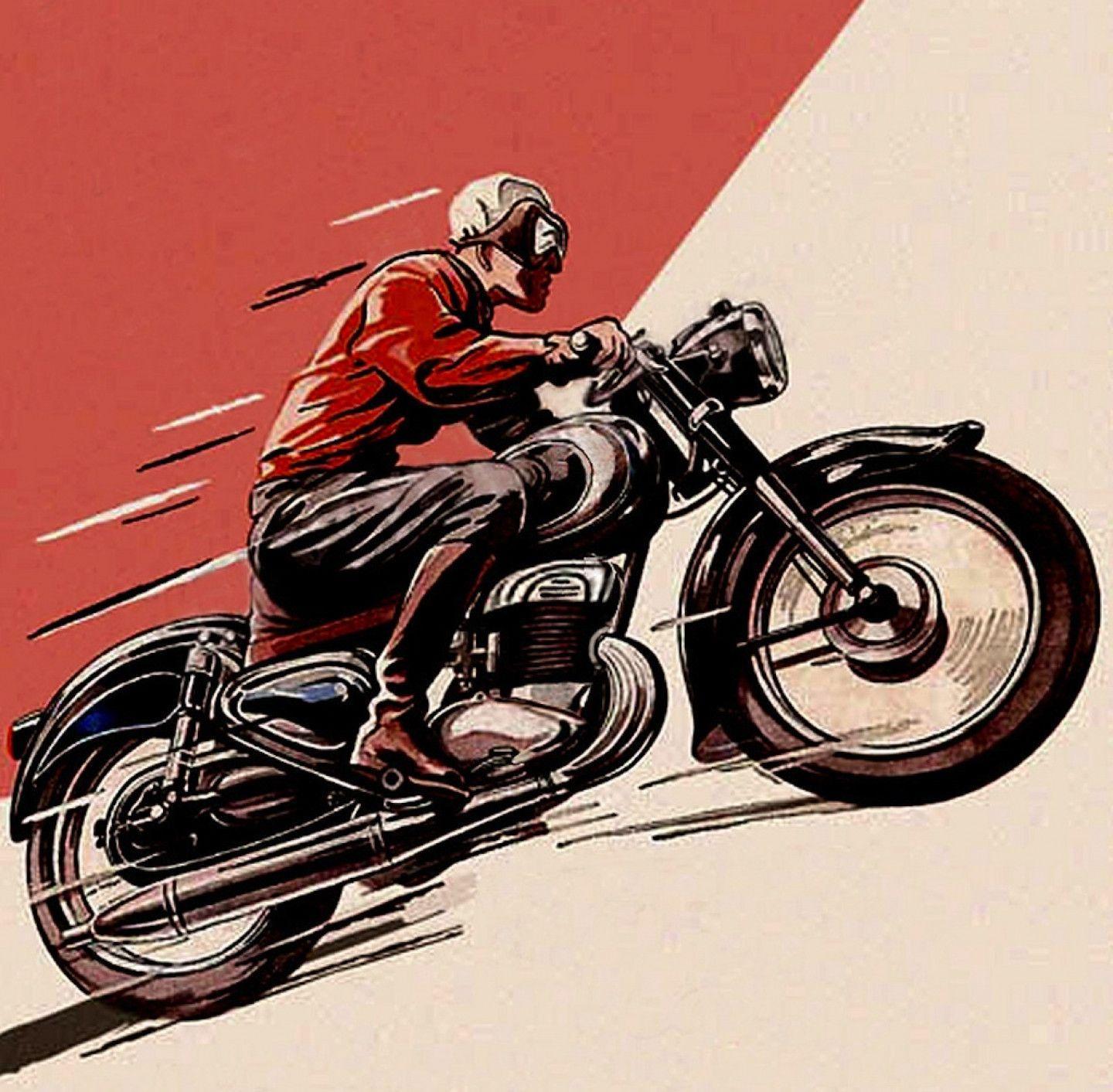 Vintage Motorcycle Posters And Sketches Wallpaper