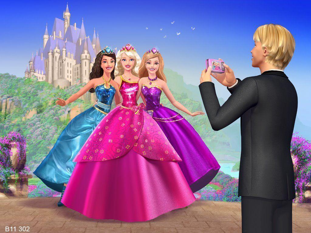 Three Barbie Princes Wallpaper