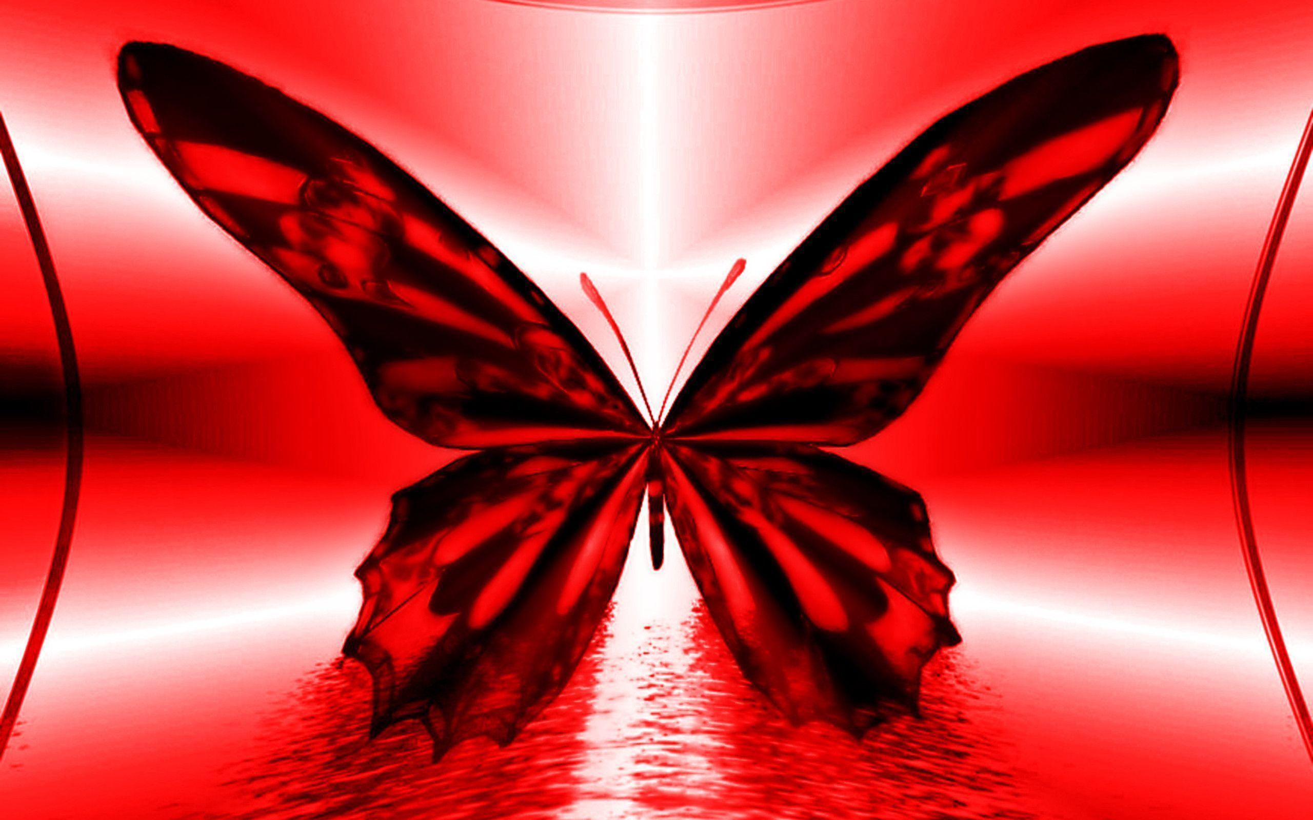 Abstract Red Butterfly