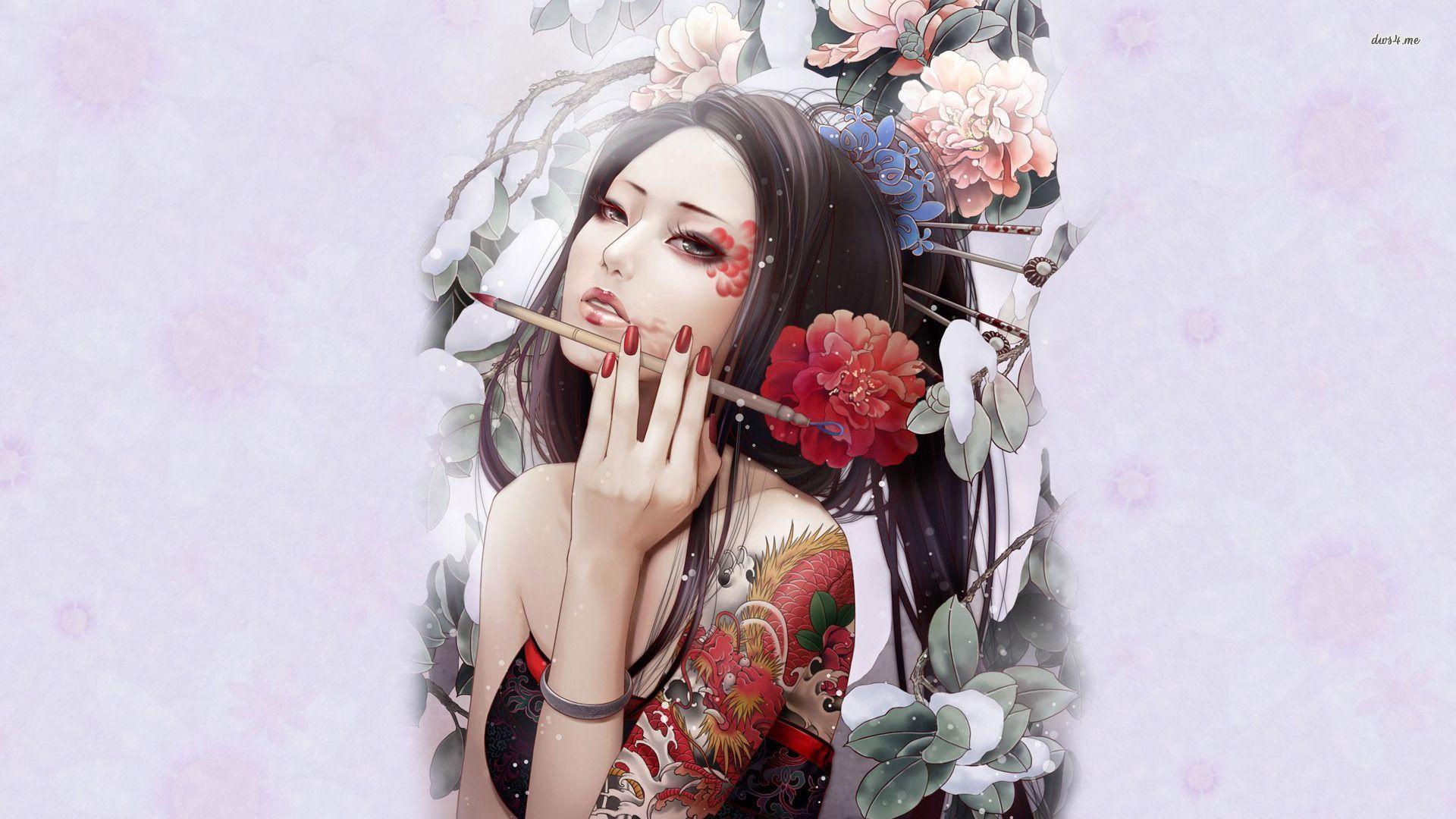 Artistic Geisha Wallpaper Wallpaper. wallvan