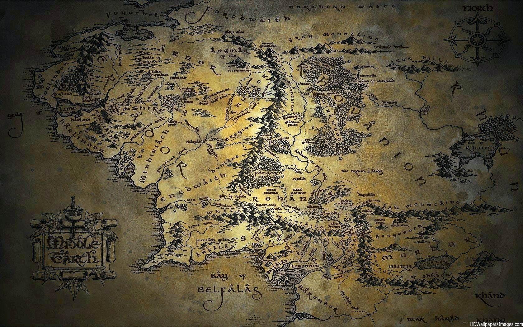 Middle Earth Map Image. HD Wallpaper Image