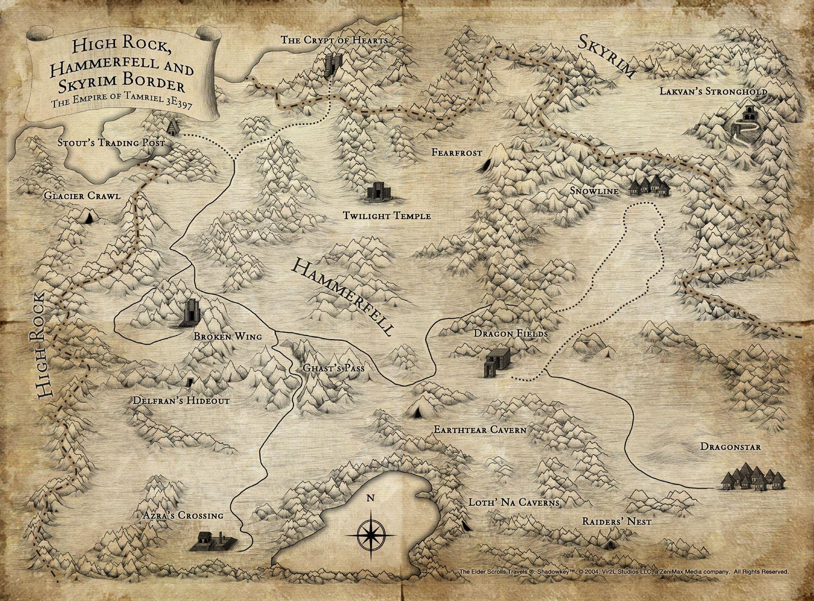 image For > Skyrim Map Wallpaper