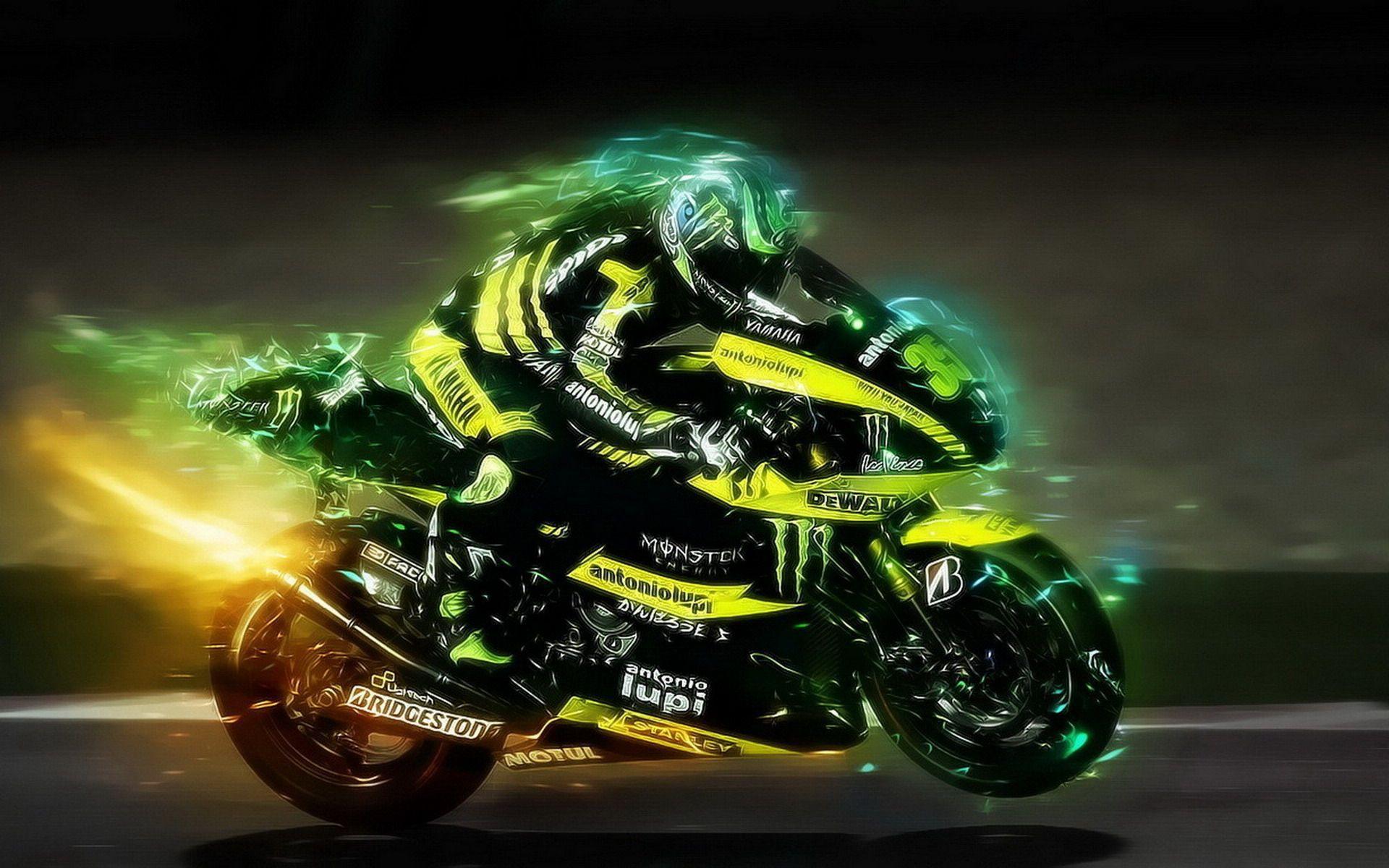 Motorcycle: Excellent Yamaha Motorcycle Speed Lights Desktop