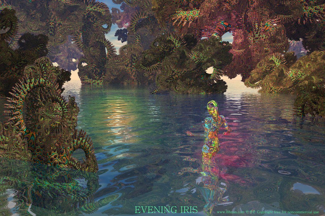 Iris Fractal Greek Mythology Wallpaper, iPhone Wallpaper, Facebook