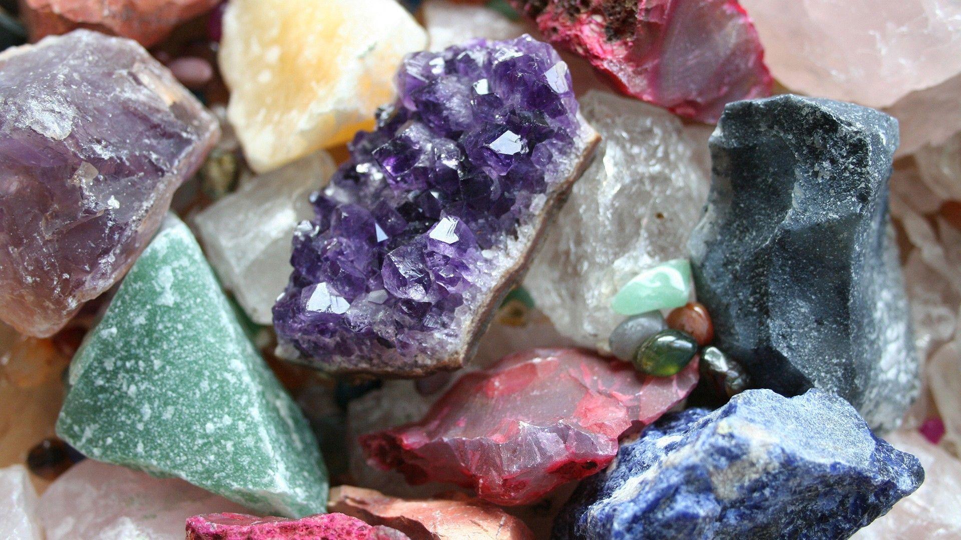 Stones crystals digital art minerals geology quartz colors