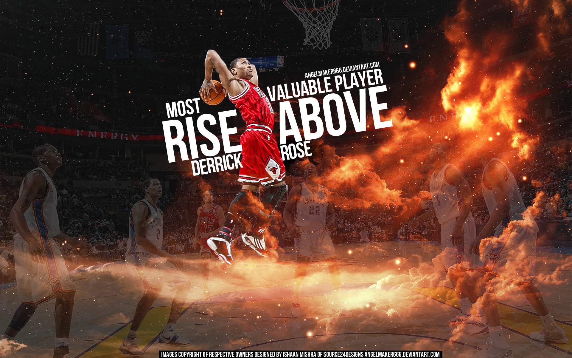 Derrick Rose MVP Dunk Widescreen Wallpaper