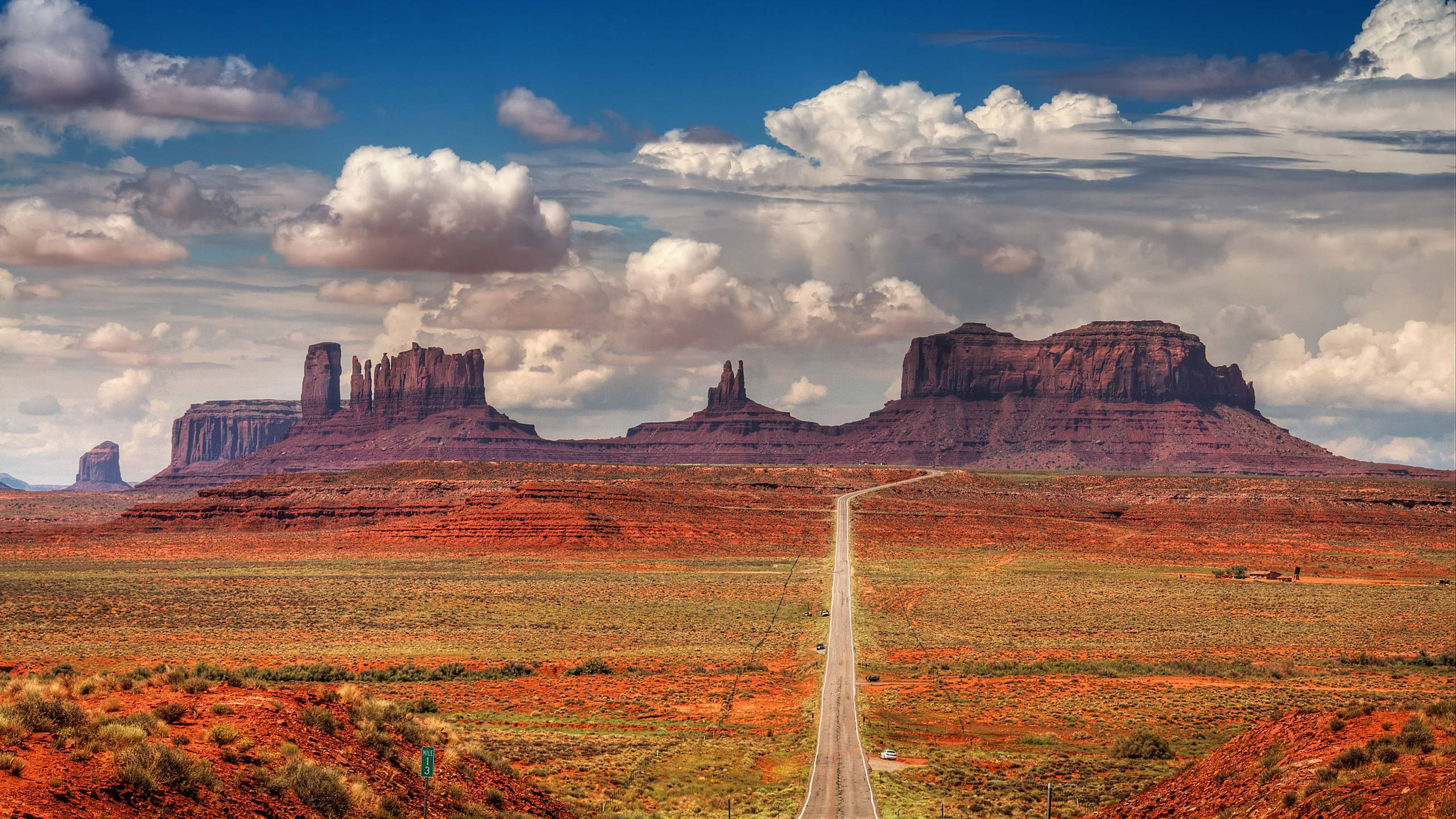 Download wallpaper Mountains, rocks, road, sky free desktop