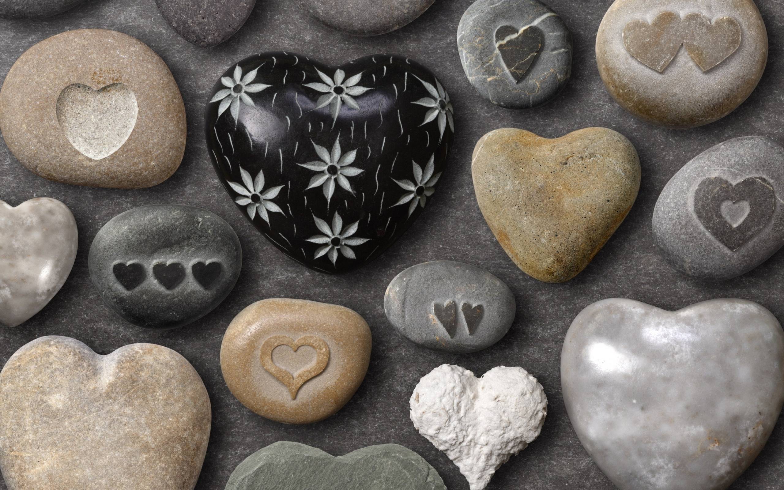 Pretty Heart Stones widescreen wallpaper. Wide