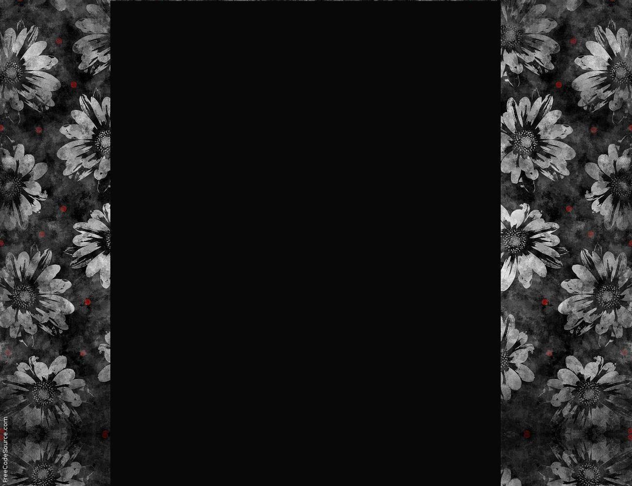 Black And White Foral Twitter Background, Black And White Foral