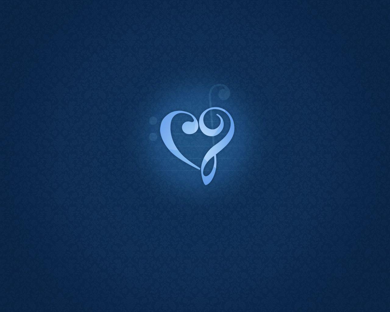 Wallpaper For > Blue Heart Wallpaper