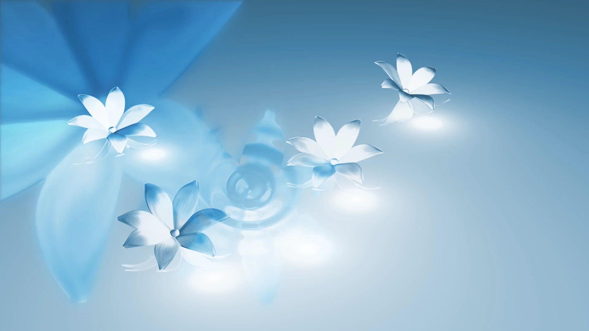 Light Blue Floral Desktop Wallpaper HD Resolution