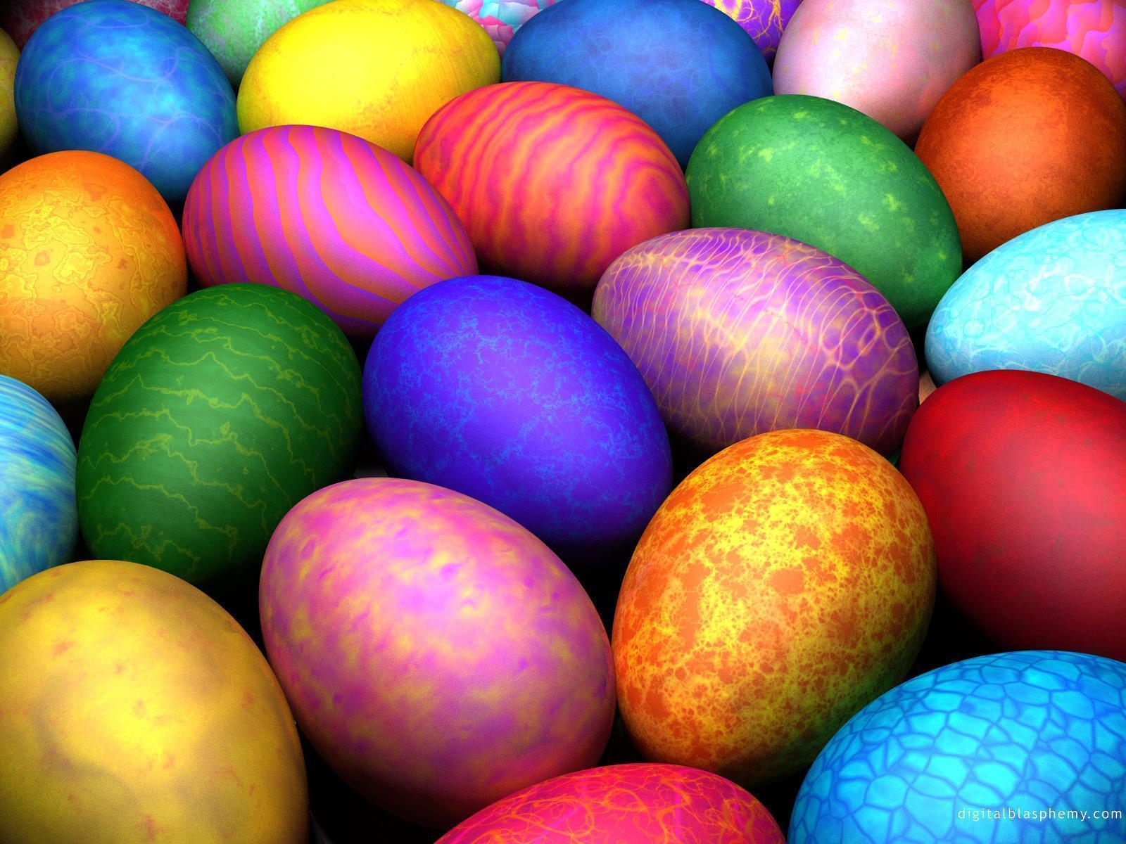 Colorful Easter eggs free desktop background wallpaper image