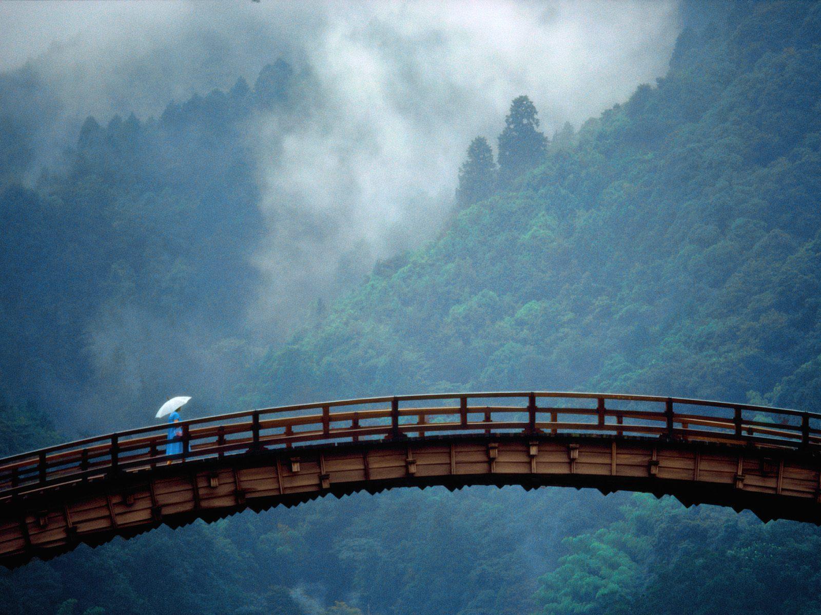 Old Japanese bridge free desktop background wallpaper image