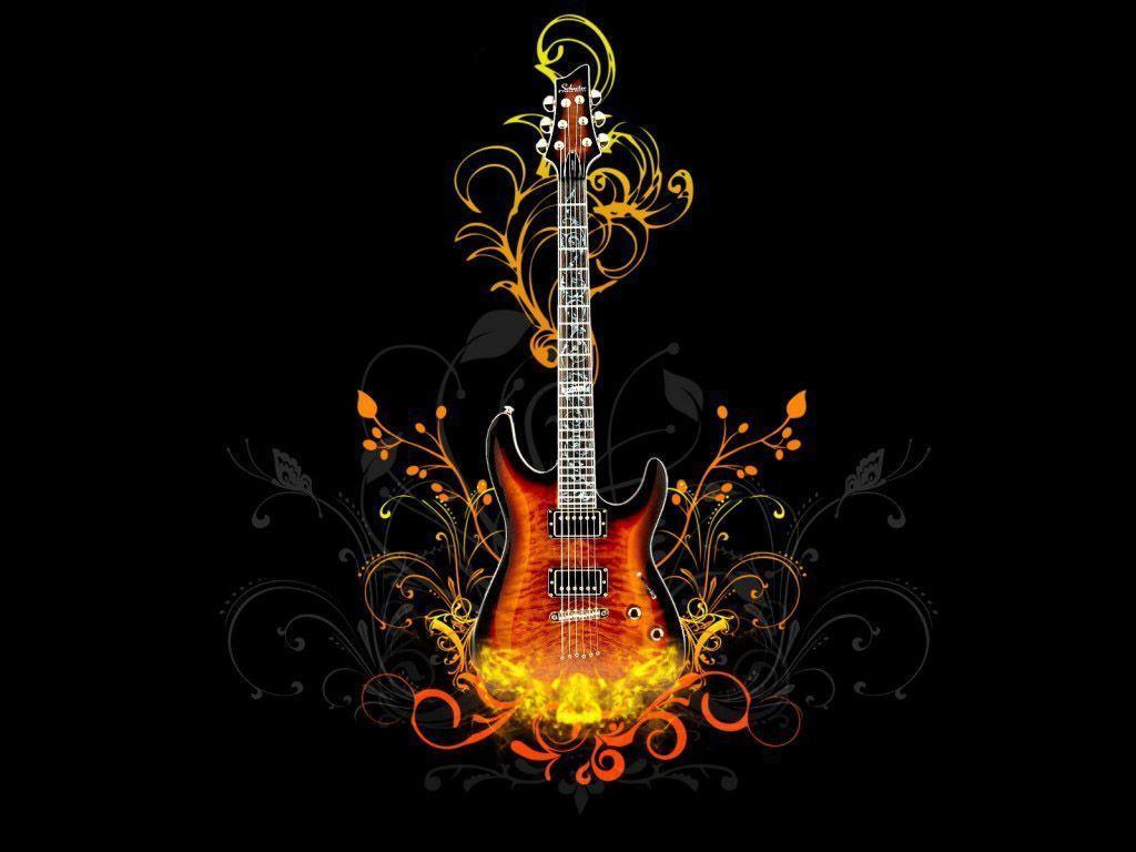 Guitar Art Background Wallpaper, iPhone Wallpaper, Facebook Cover