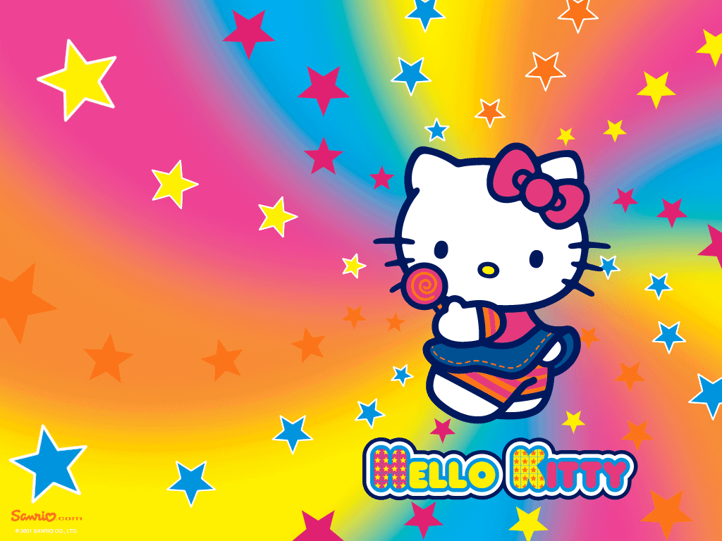 Background Powerpoint Tema Hello Kitty
