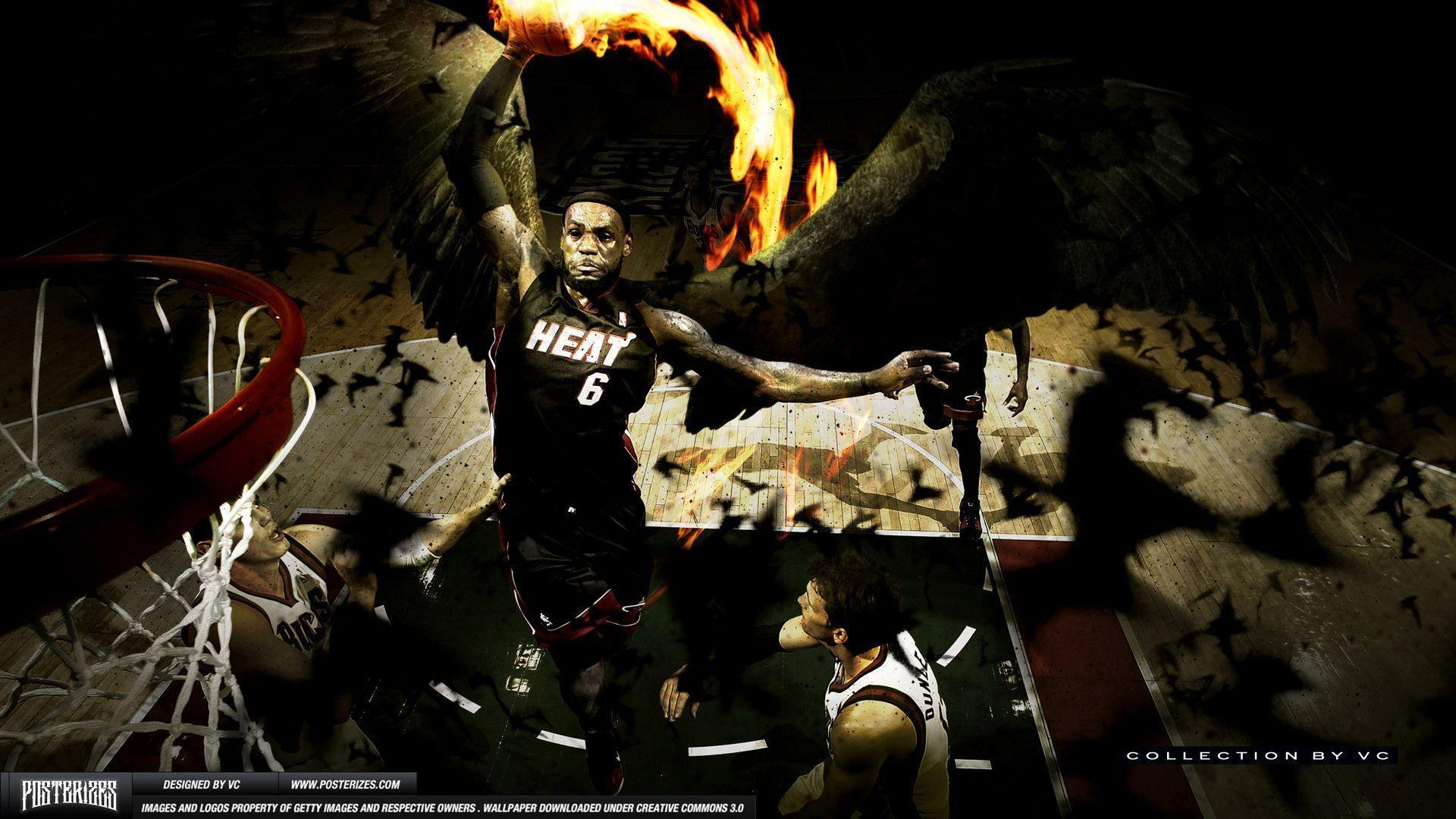 LeBron James &;Dark Matter&; Miami Heat Wallpaper. Posterizes. NBA