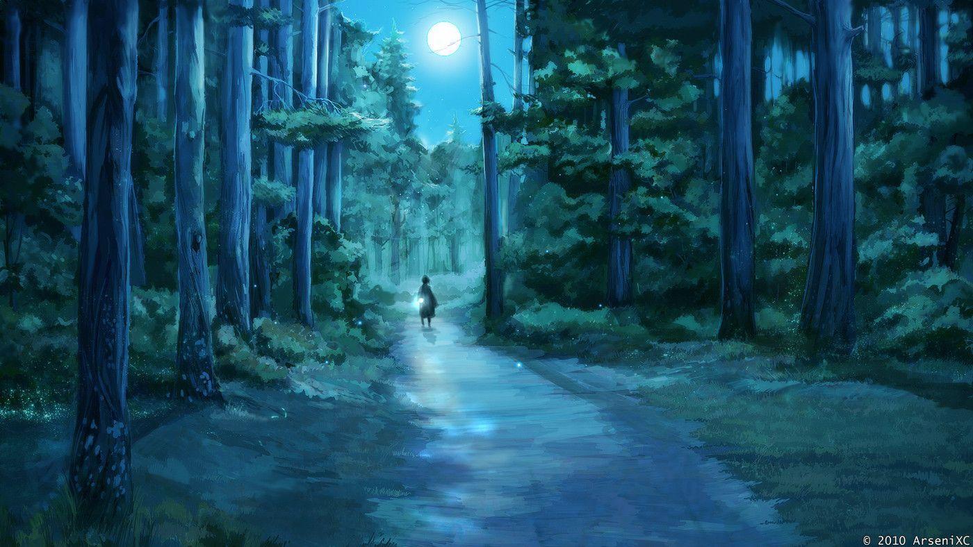Wallpaper For > Anime Background Art Forest