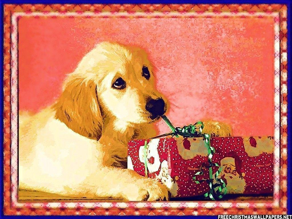 Christmas dog wallpaper