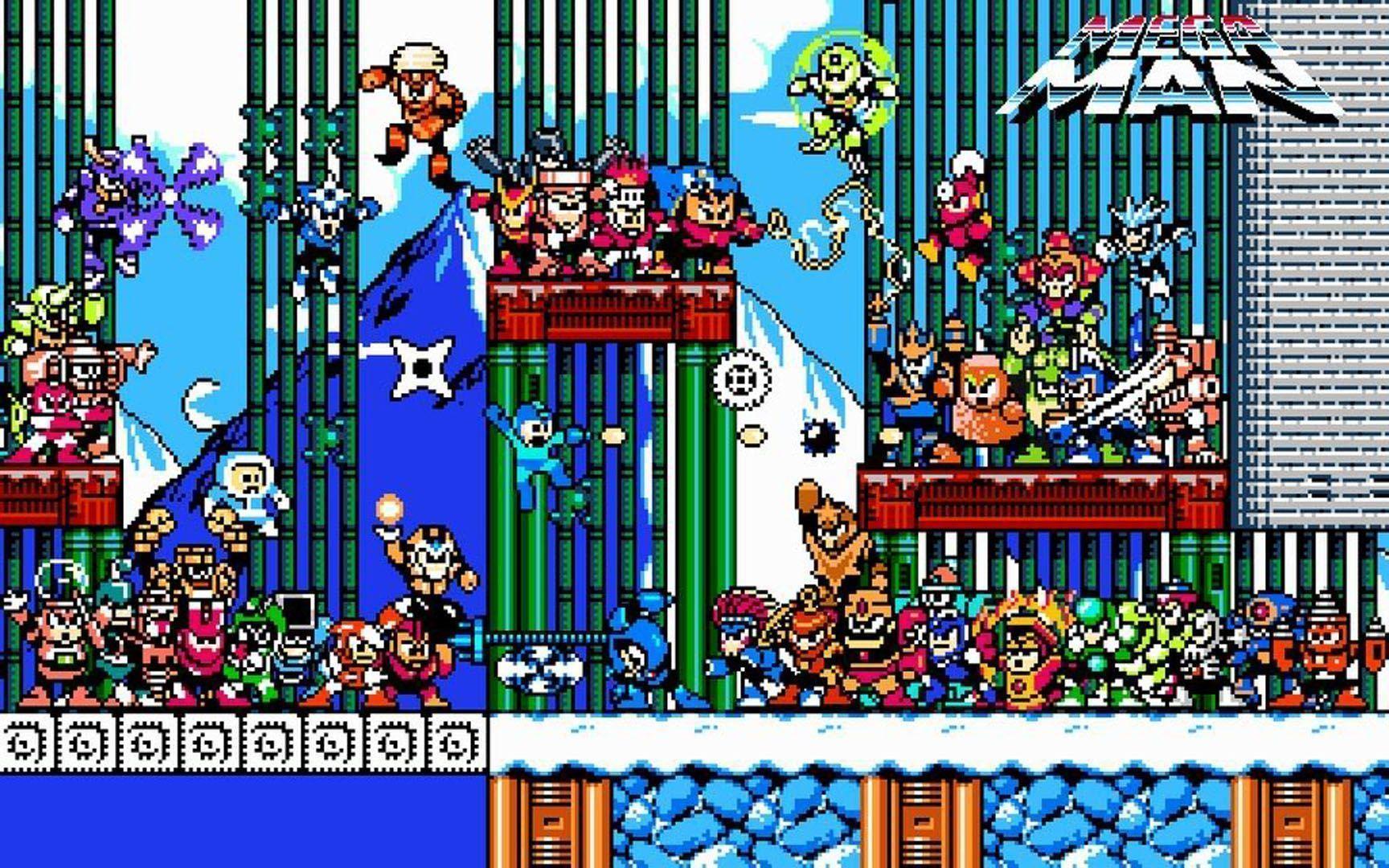 Pixellated People Games Wallpaper Image featuring Megaman