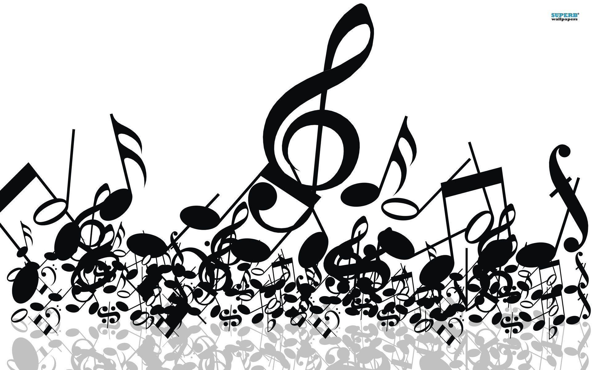 Wallpaper For > Music Notes Wallpaper Black And White Png