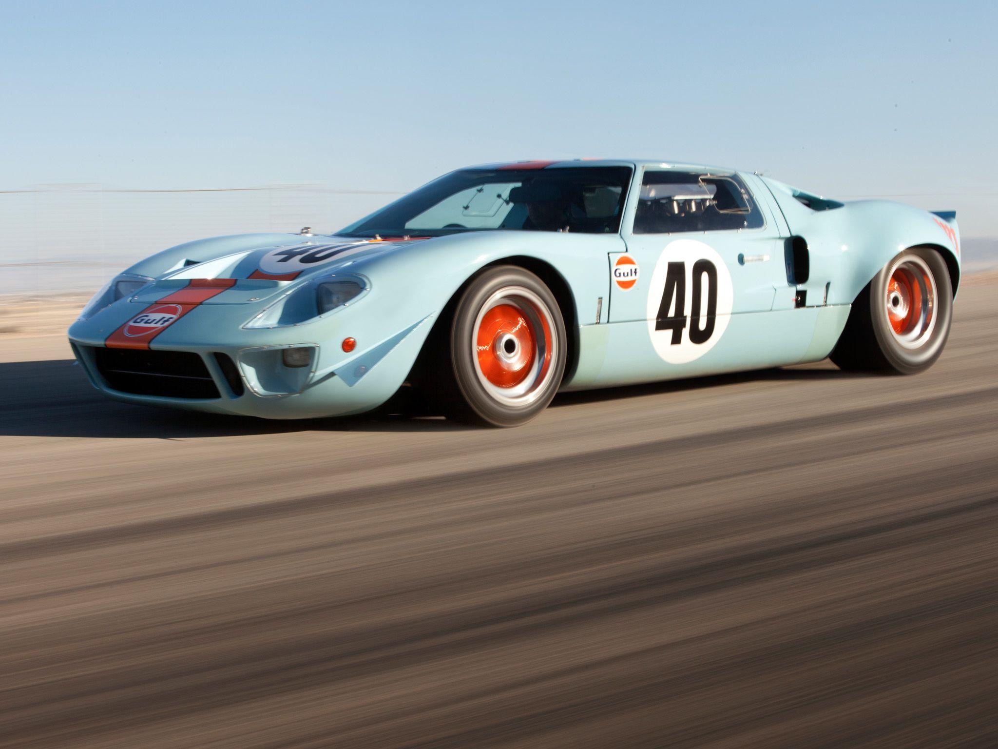 Ford GT40 Gulf Oil Le Mans Race Racing Supercar Classic E