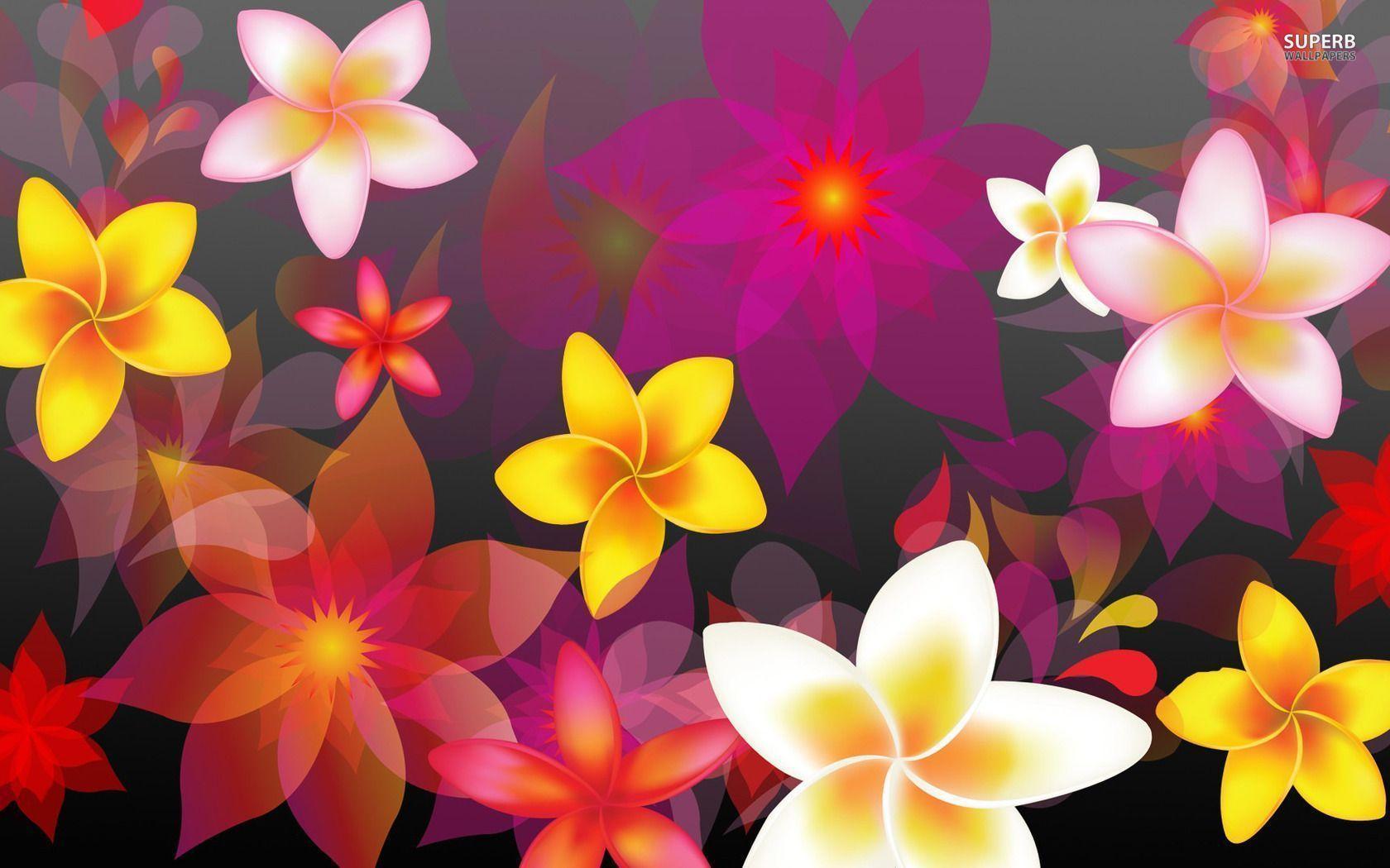 Colorful Flowers Wallpaper Digital Art Wallpaper Image