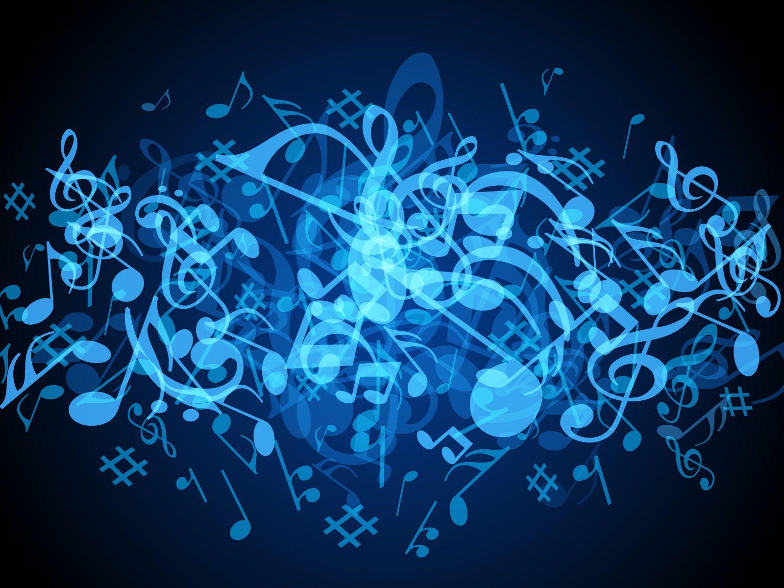 Blue Music Notes Wallpaper Image & Picture