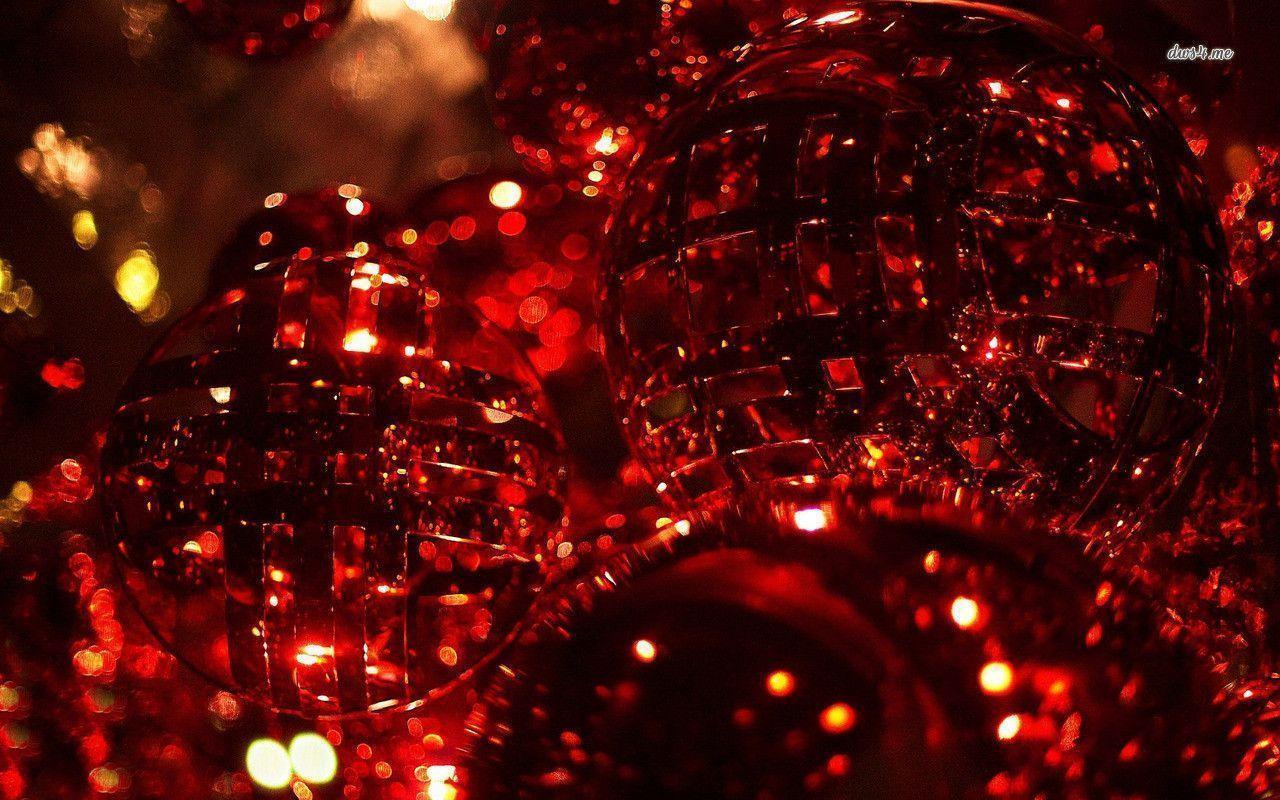 Red shiny Christmas globes wallpaper wallpaper - #