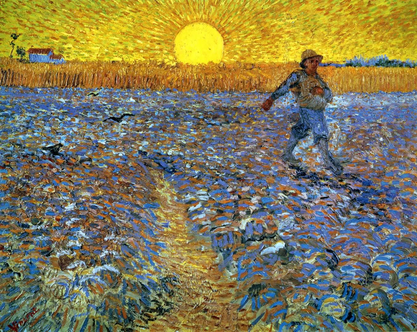 Sower With The Setting Sun Van Gogh Paintings Wallpaper
