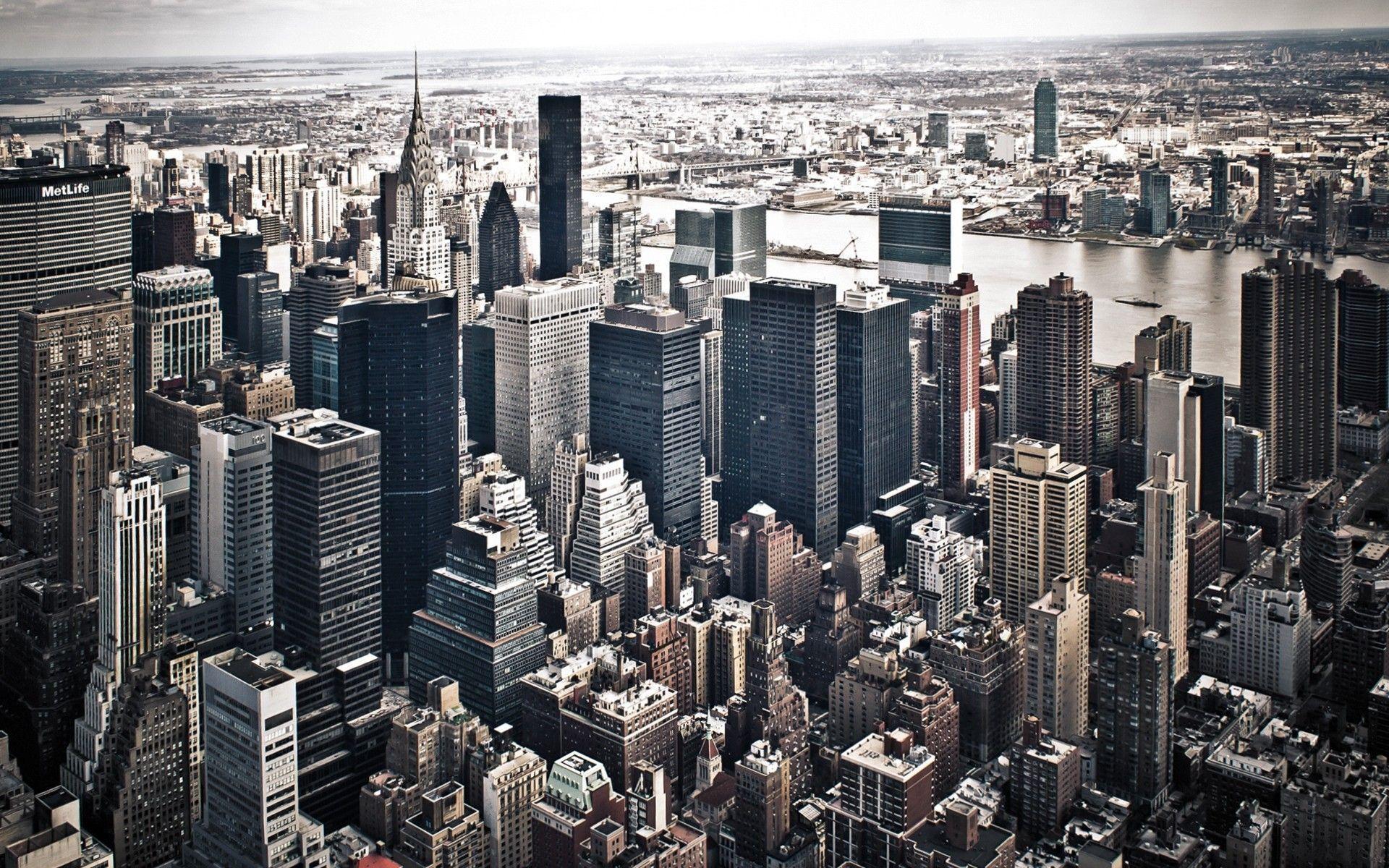 Cityscapes New York City Aerial View X Wallpaper