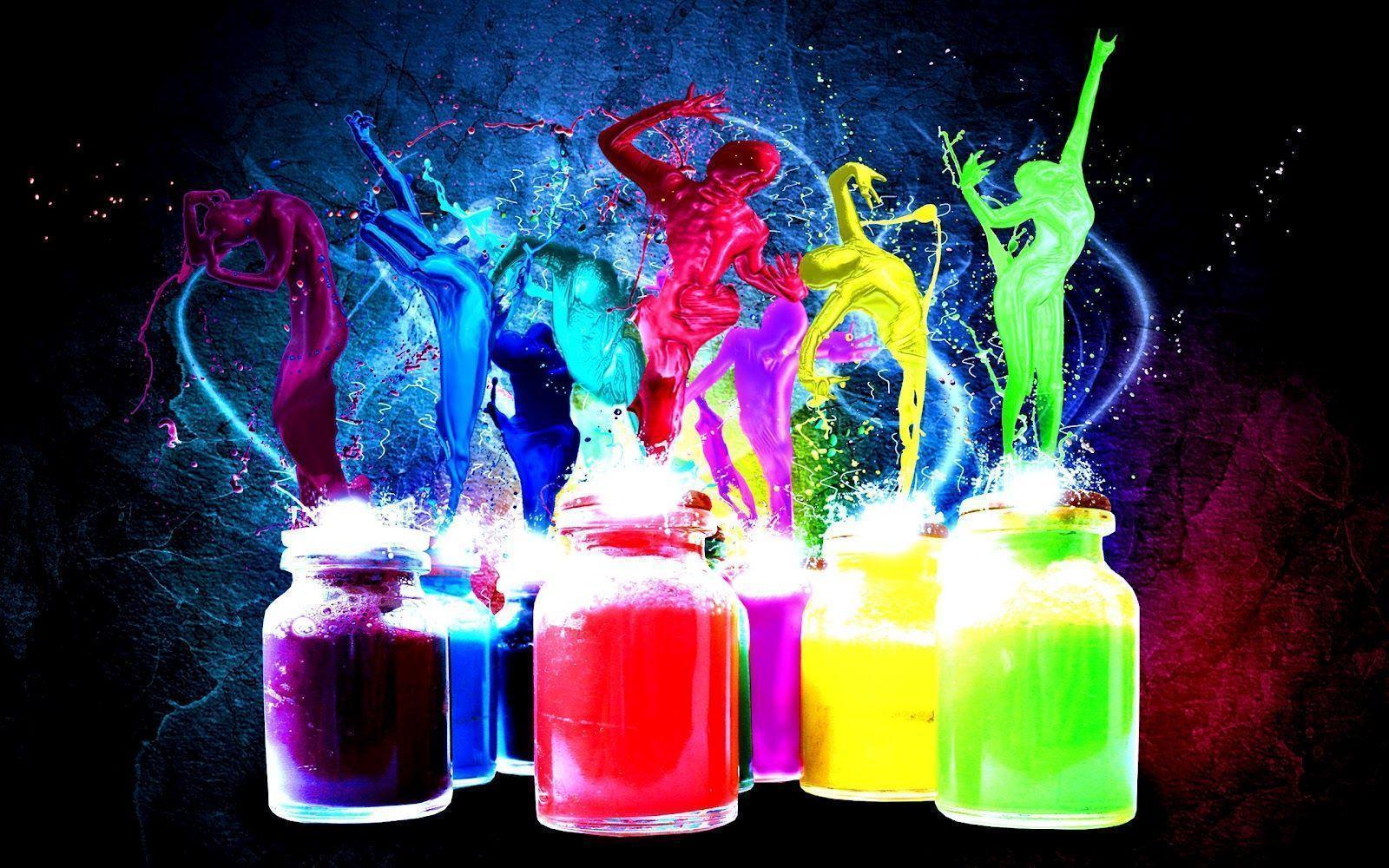 Wallpaper: Bright Colored Paints