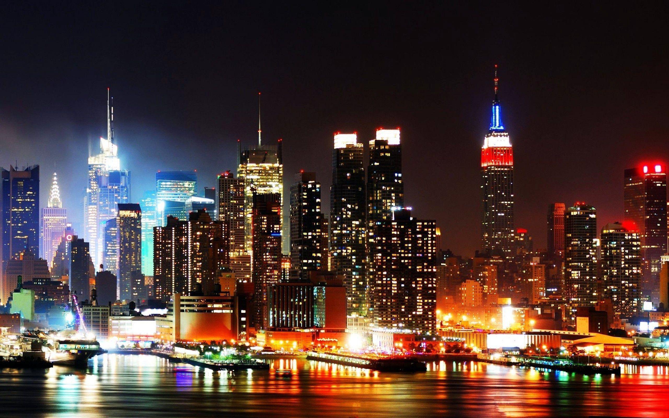 New York Skyline At Night 2560x1600 wallpaper