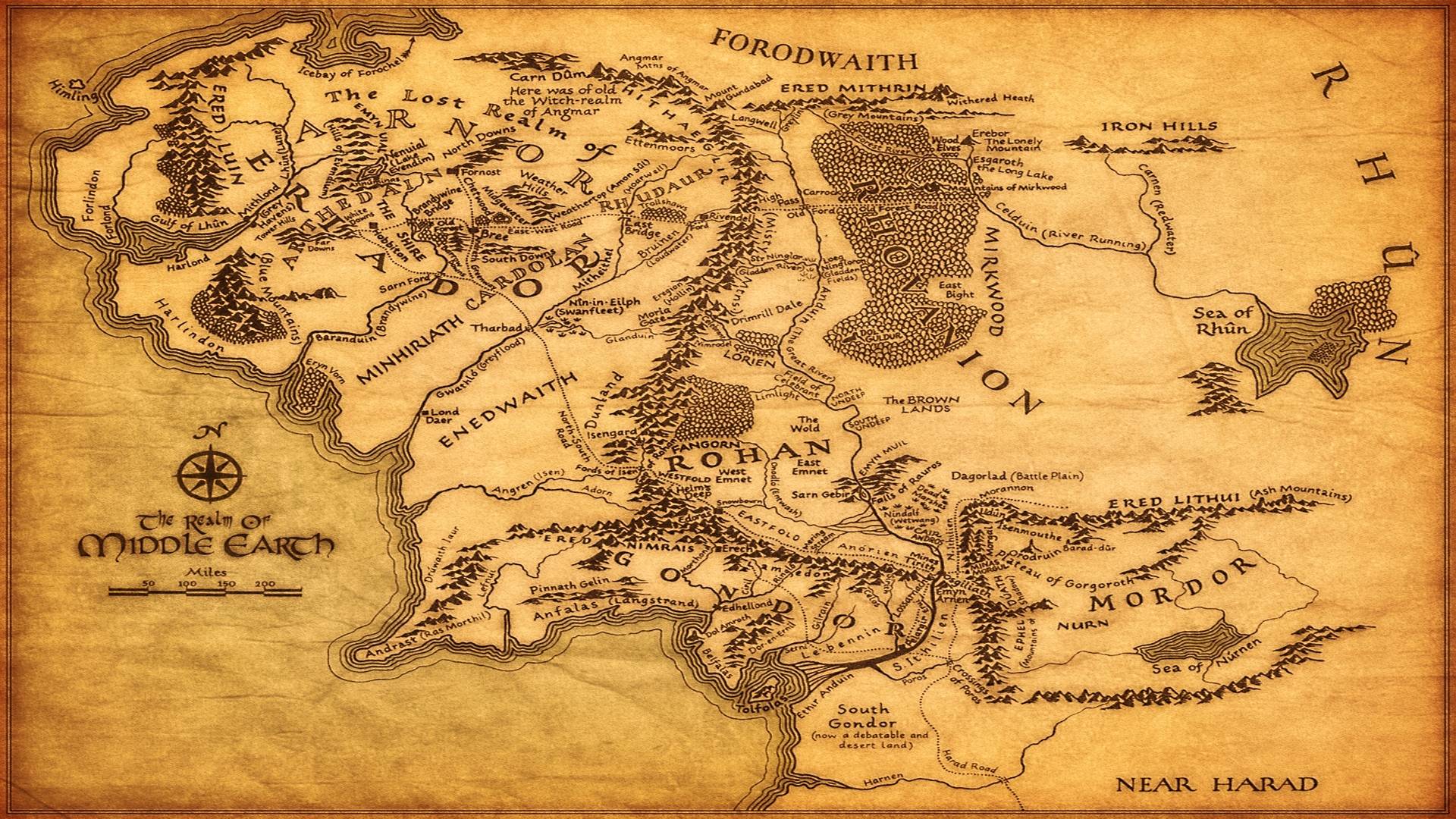 Middle Earth Map Wallpapers Wallpaper Cave