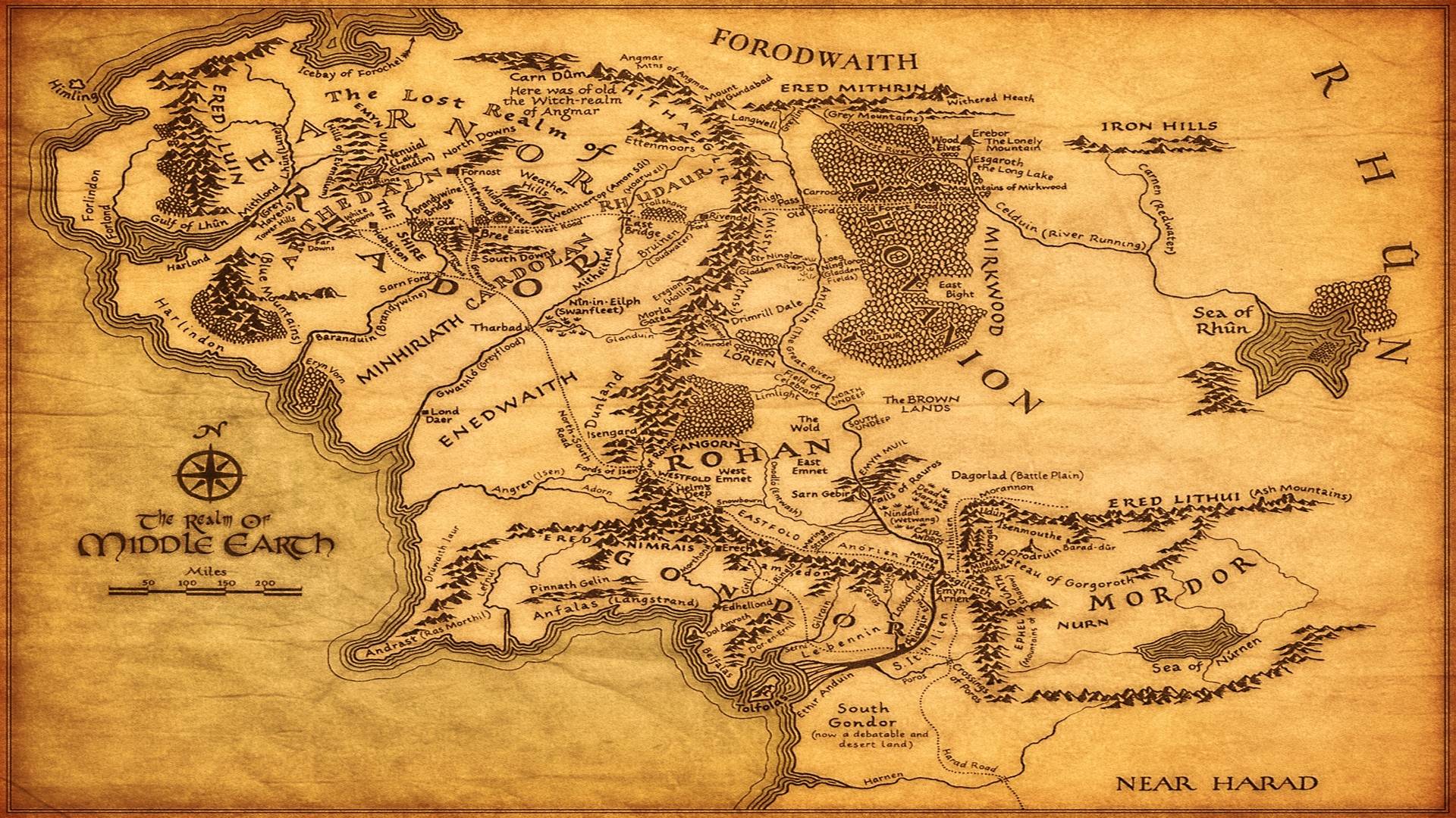 Middle Earth Map Wallpapers - Wallpaper Cave