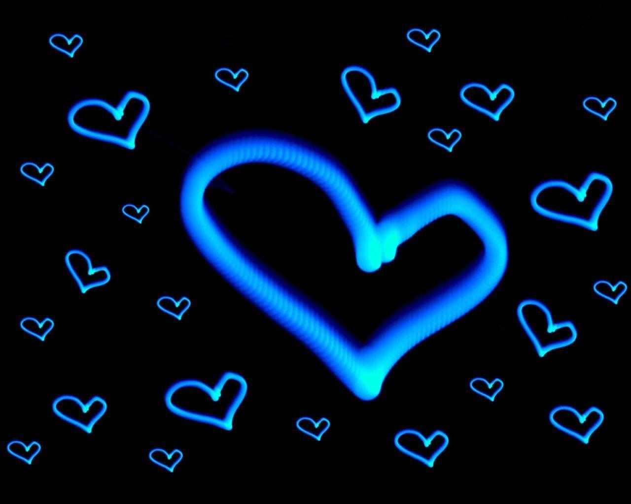 Wallpaper For > Blue Hearts Wallpaper
