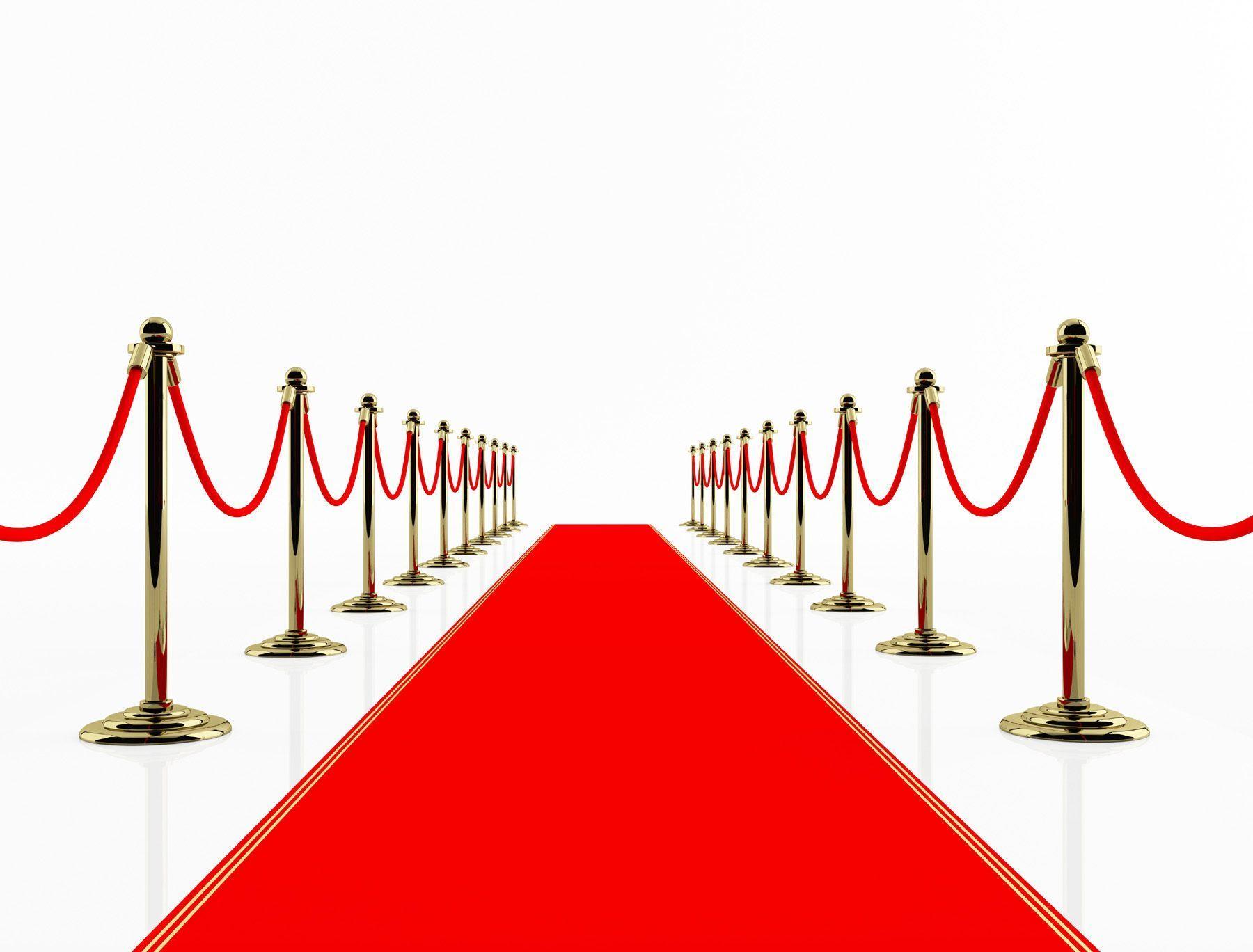 Red carpet round booth with fence design 49988