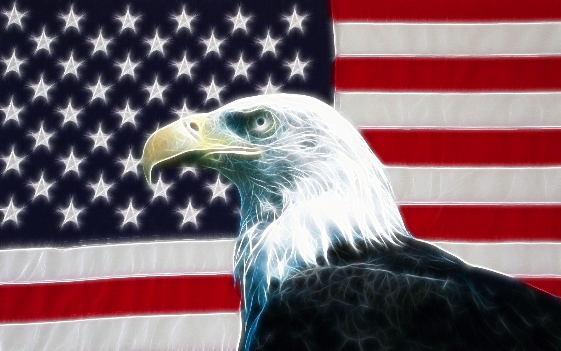 Bald Eagle with American Flag Free and Wallpaper
