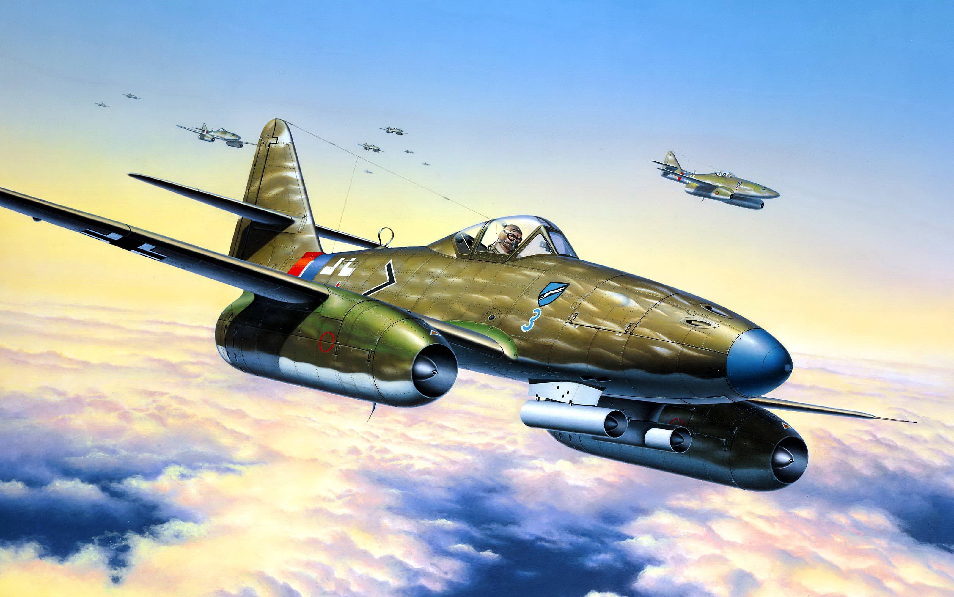 Fondos De Pantalla Avións Dibujado Messerschmitt, Me 262a1a