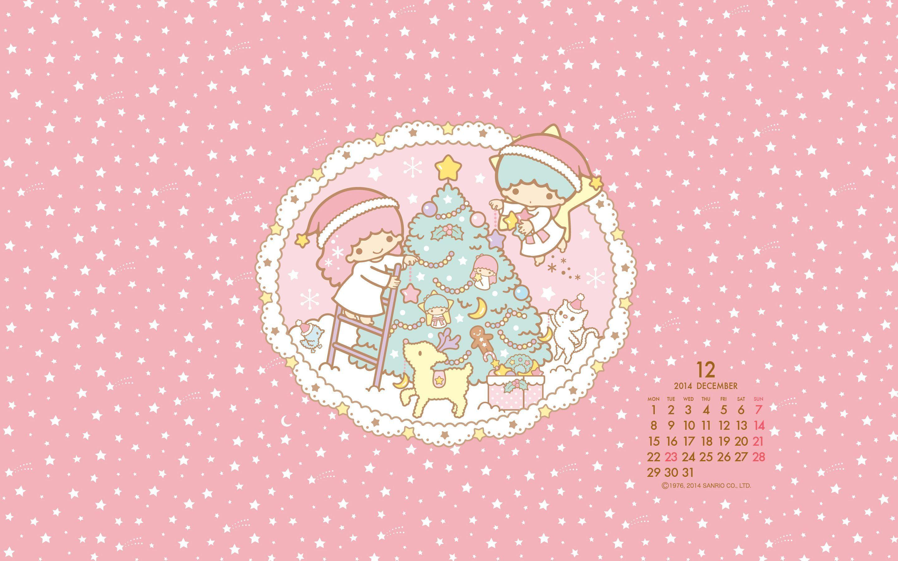 I love Kawaii: Little Twin Stars December 2015 Wallpaper